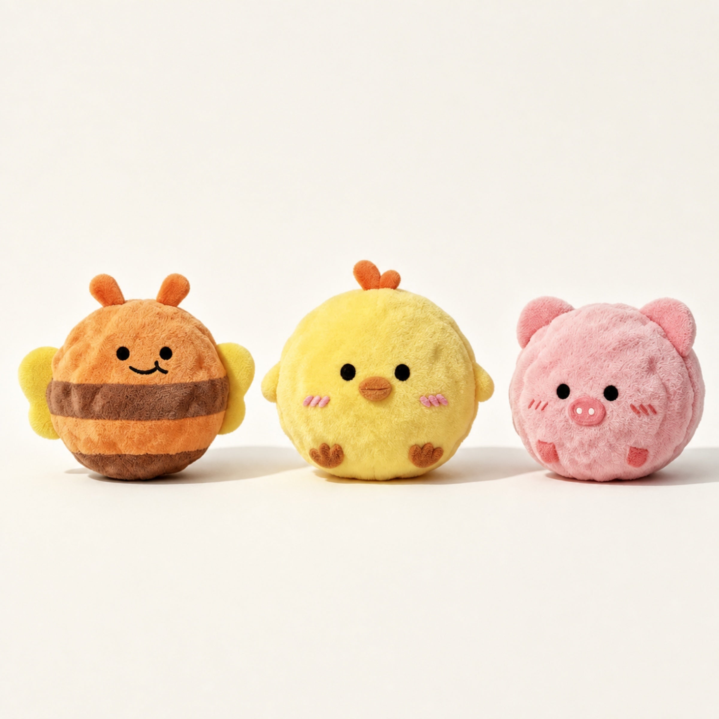Farm Friends Squeaky Dog Toy Set | Washable Plush Teething Balls