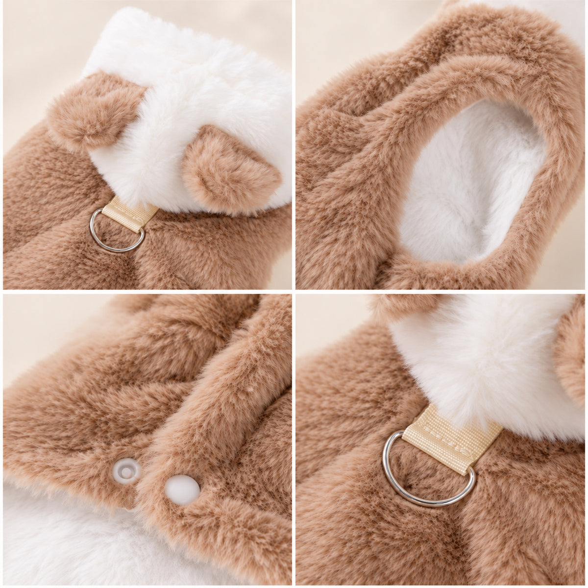 Dog Coat | Cotton Hooded Winter Jacket with Animal Ears & Pom-Pom Tail