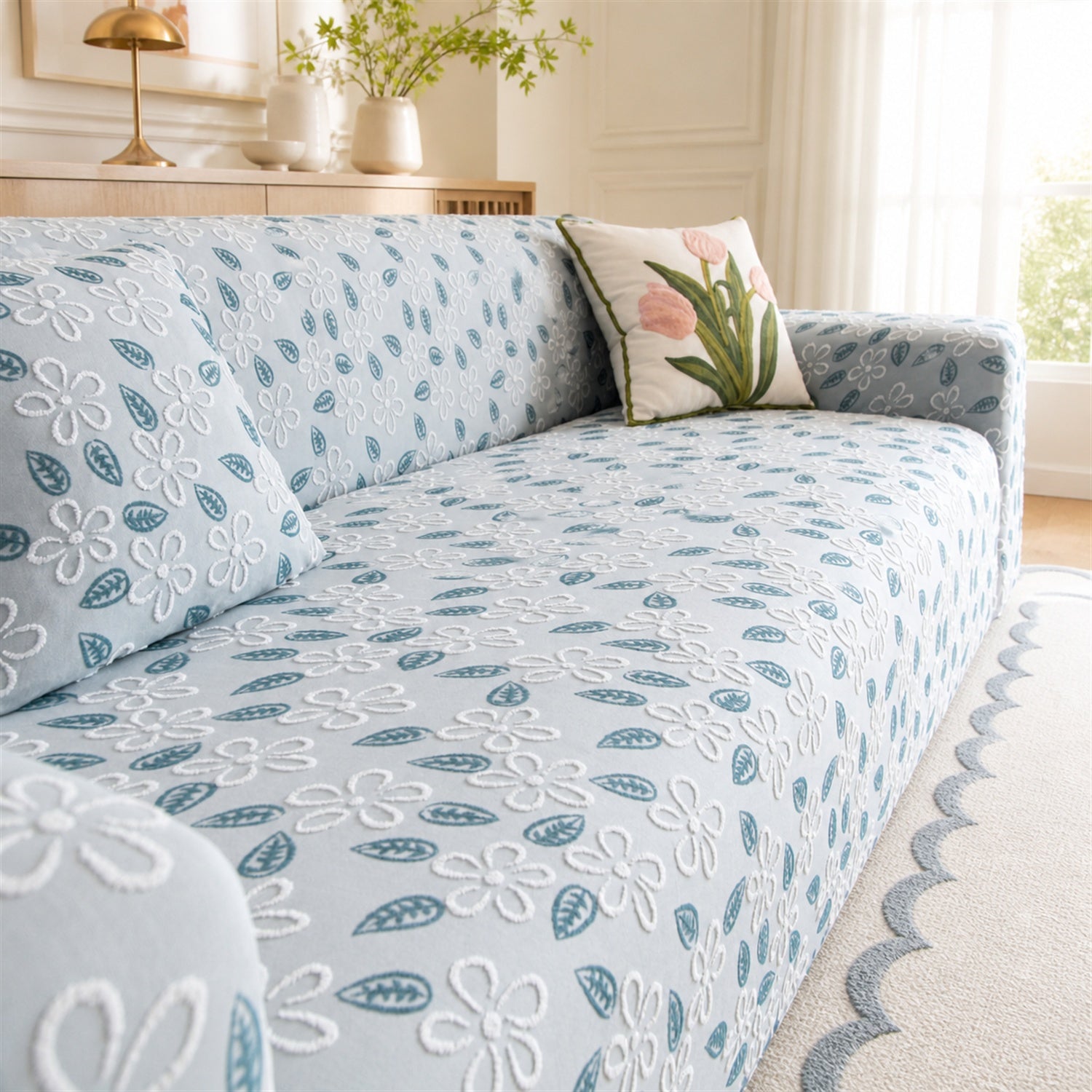 Petal Garden Sofa Protector | Stretch Full-Coverage Elasticated Cover
