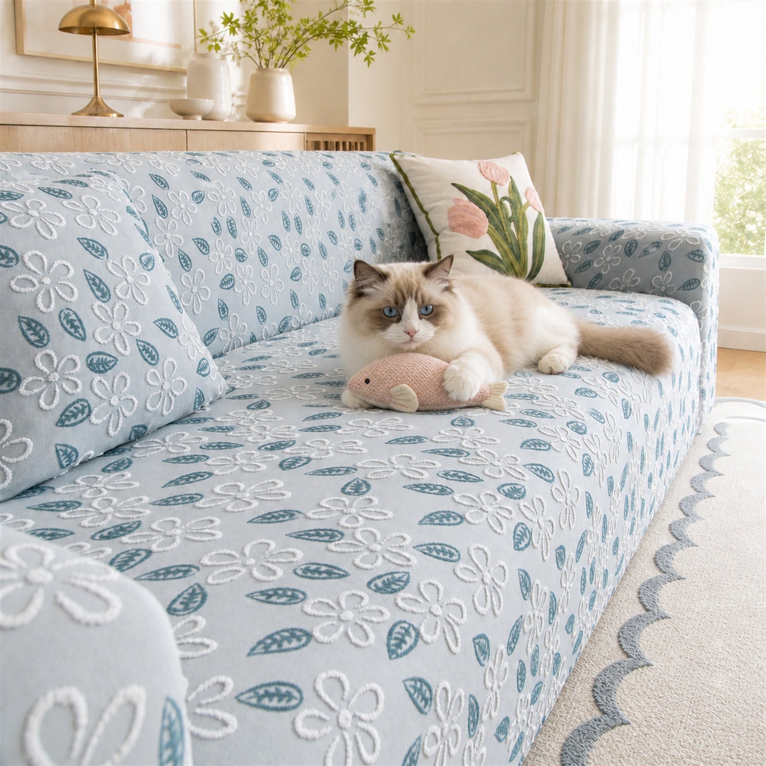 Petal Garden Sofa Protector | Stretch Full-Coverage Elasticated Cover
