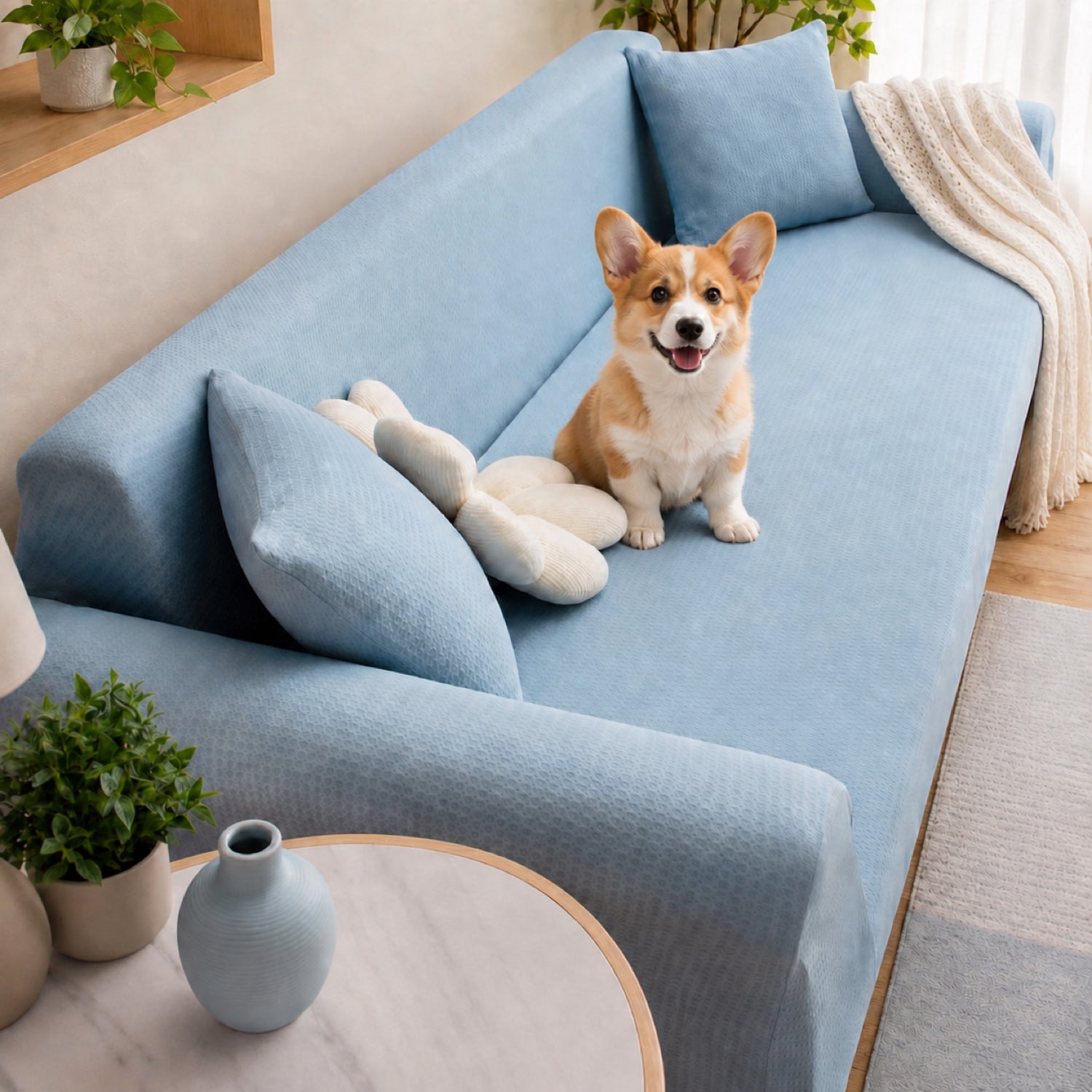 Water-Resistant Stretch Sofa Protector | Full-Wrap Anti-Scratch Cover