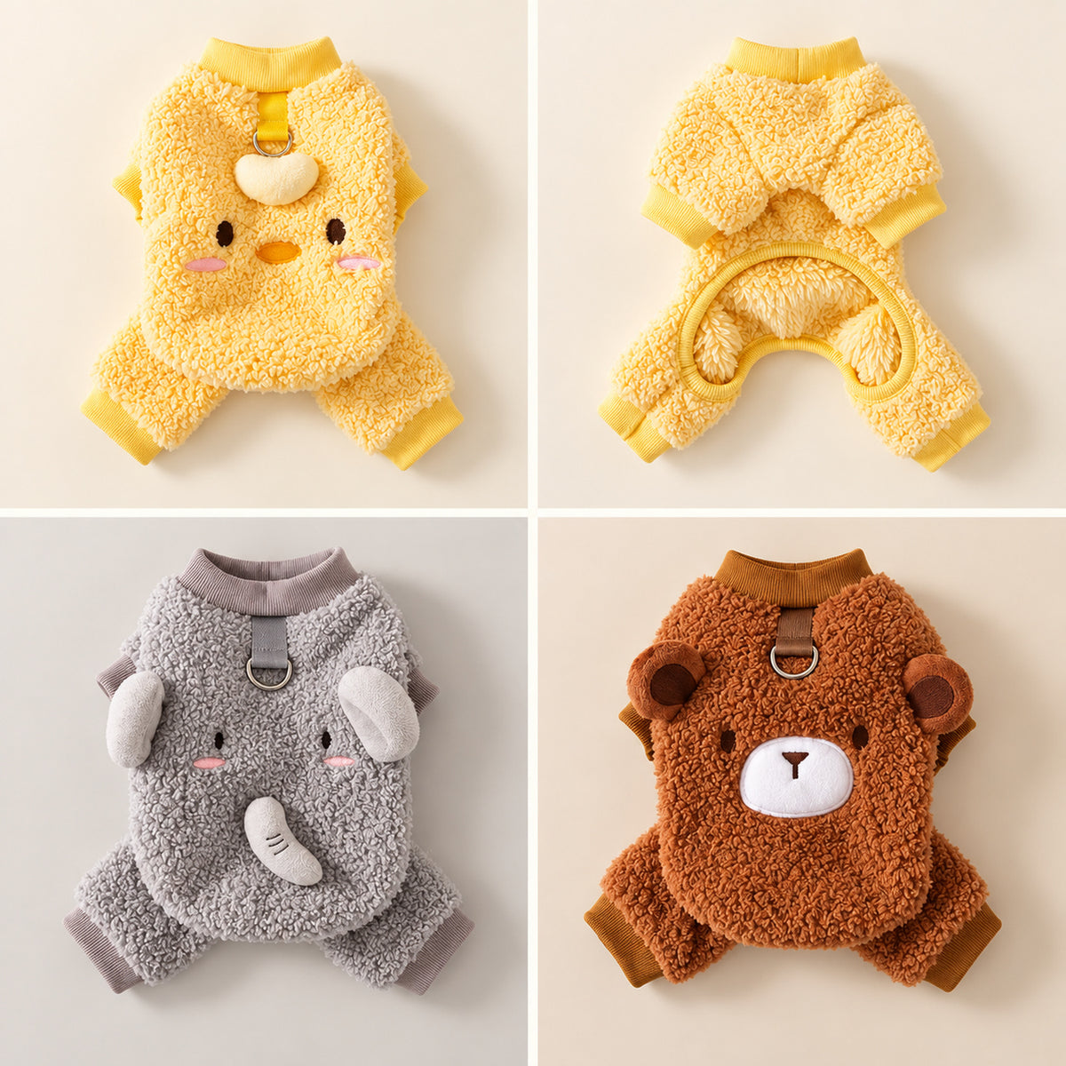 Dog Jumper | Cuddly Critters | Soft Fleece with Legs and Lead Ring