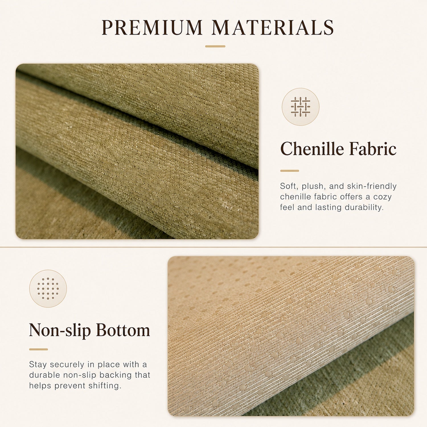 Botanical Chenille Sofa Protector | Breathable Non-Slip Washable Cover