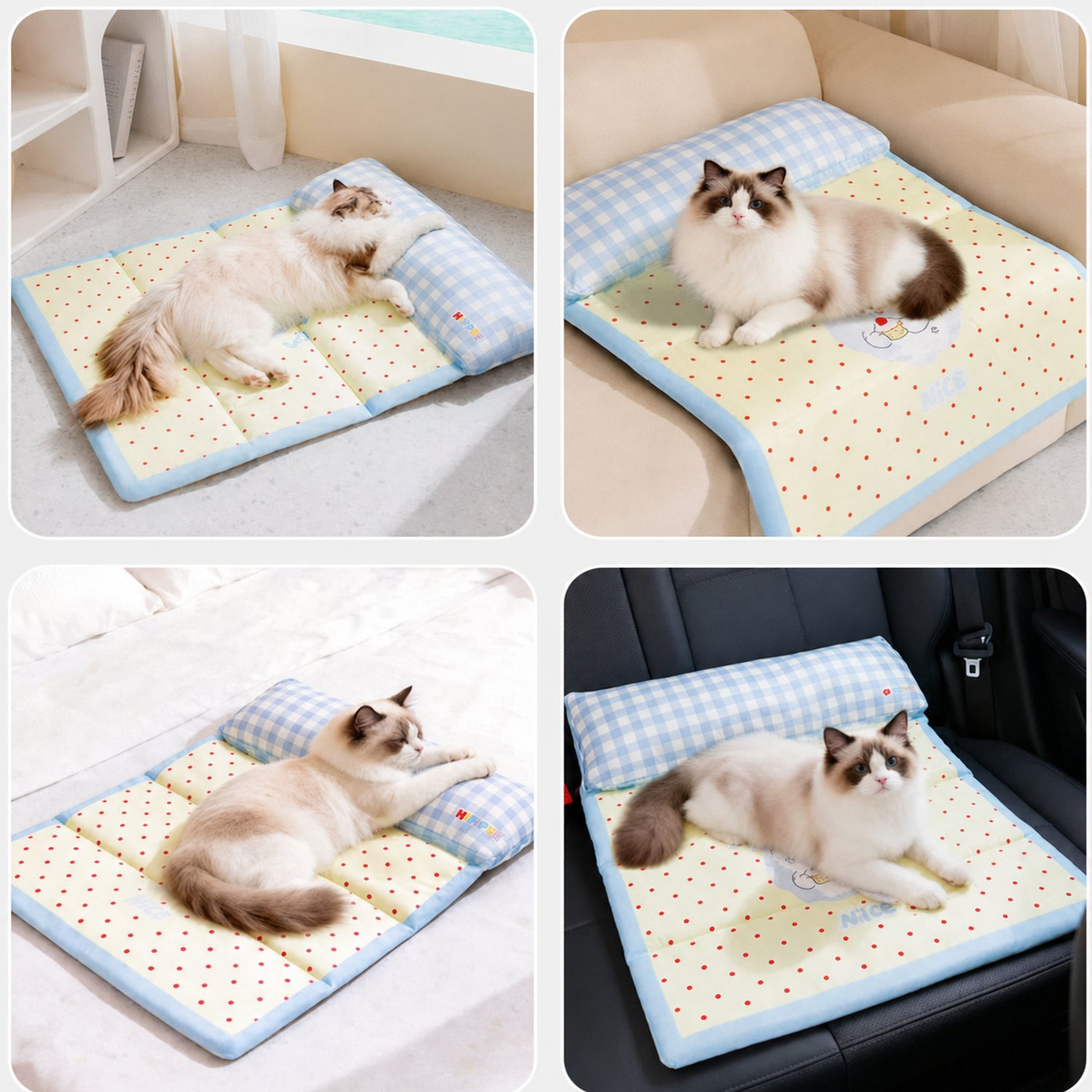 Foldable Pet Mat | Cooling Twill Fabric | Waterproof Anti-Scratch Dog & Cat Bed