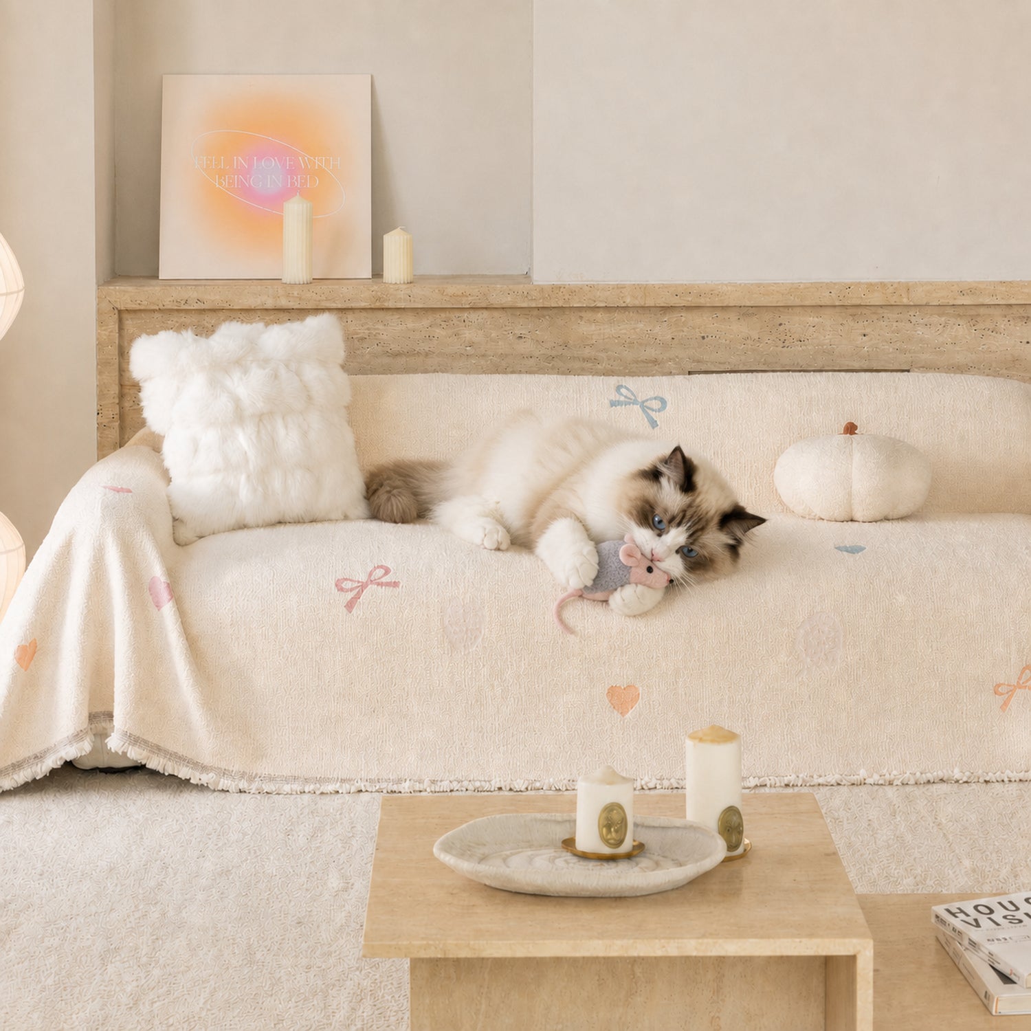 Playful Pet Sofa Throw | Thick Winter Sofa Protector | Machine Washable