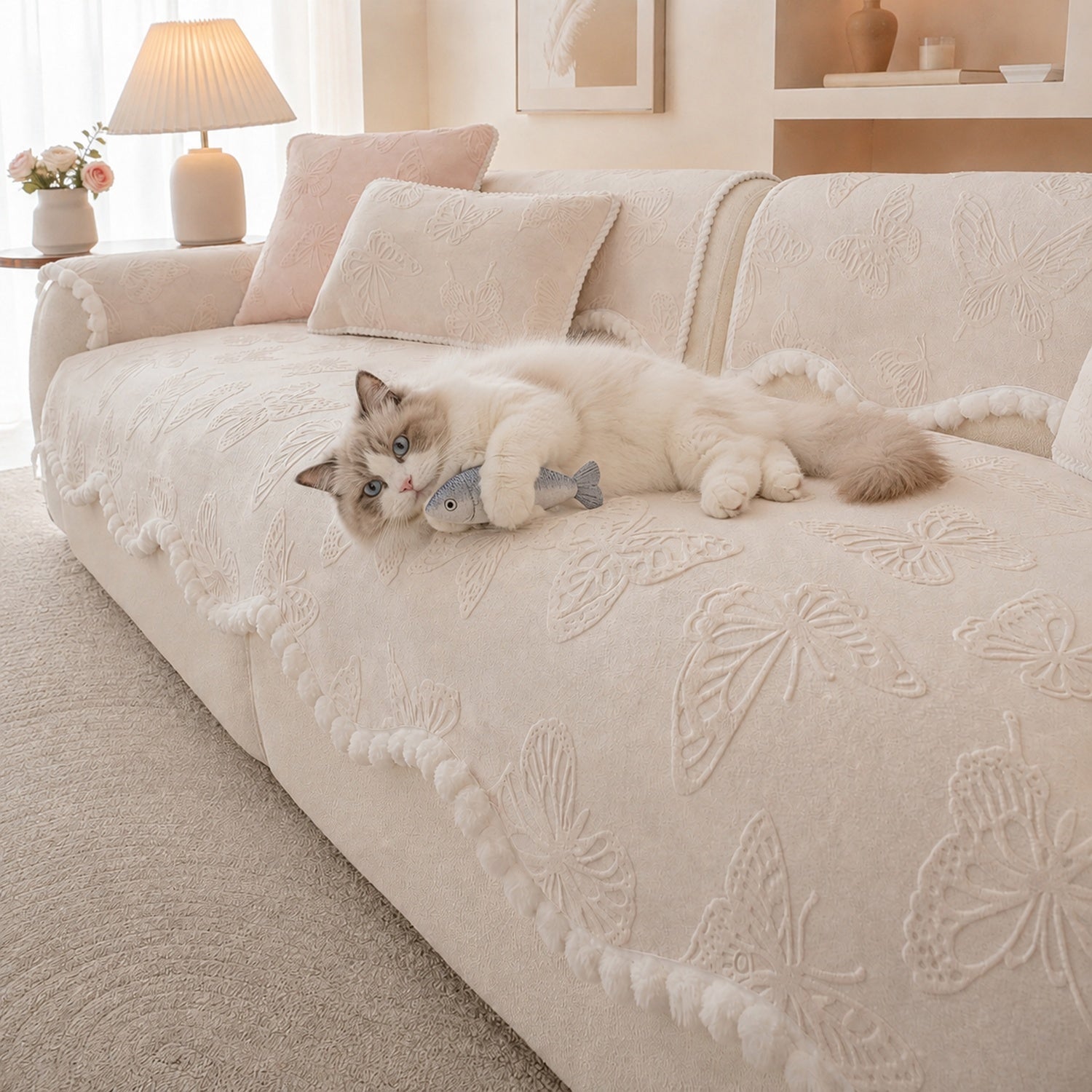 Butterfly Sofa Protector | Soft Non-Slip Washable All-Season Cover