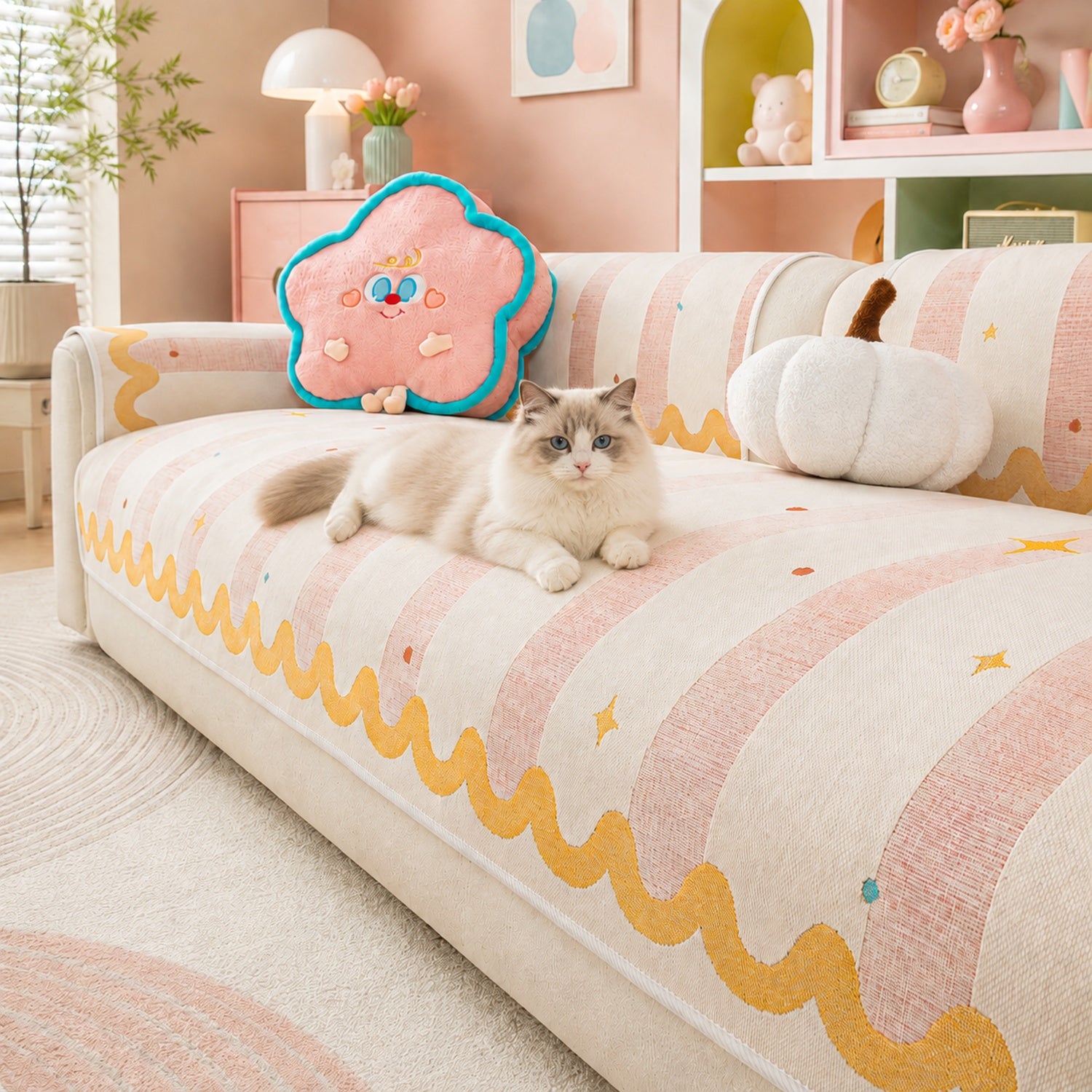 Dreamy Star Sofa Protector | Chenille Non-Slip Machine-Washable All-Season Cover