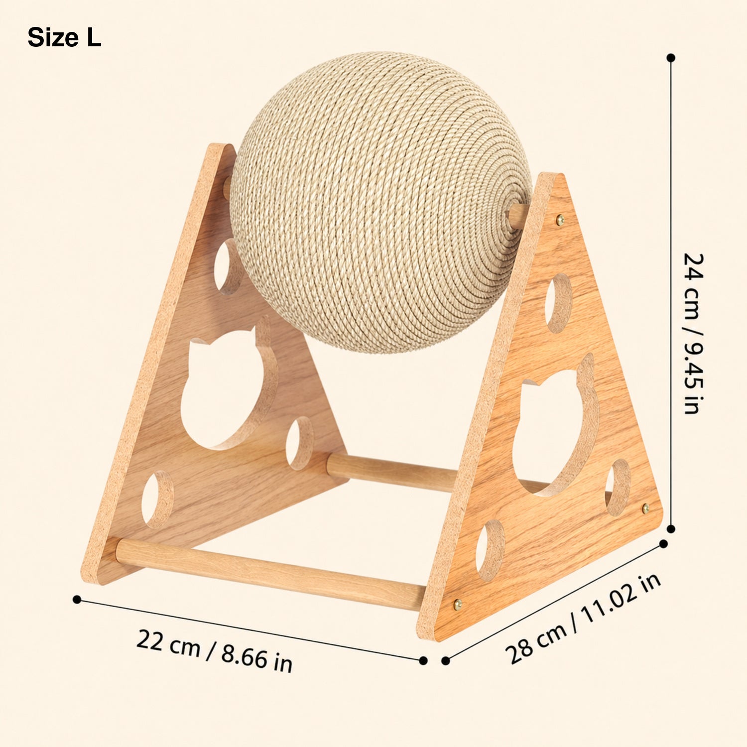 Rolling Ball Cat Scratcher | Interactive Exercise Toy | Stable Wooden Frame