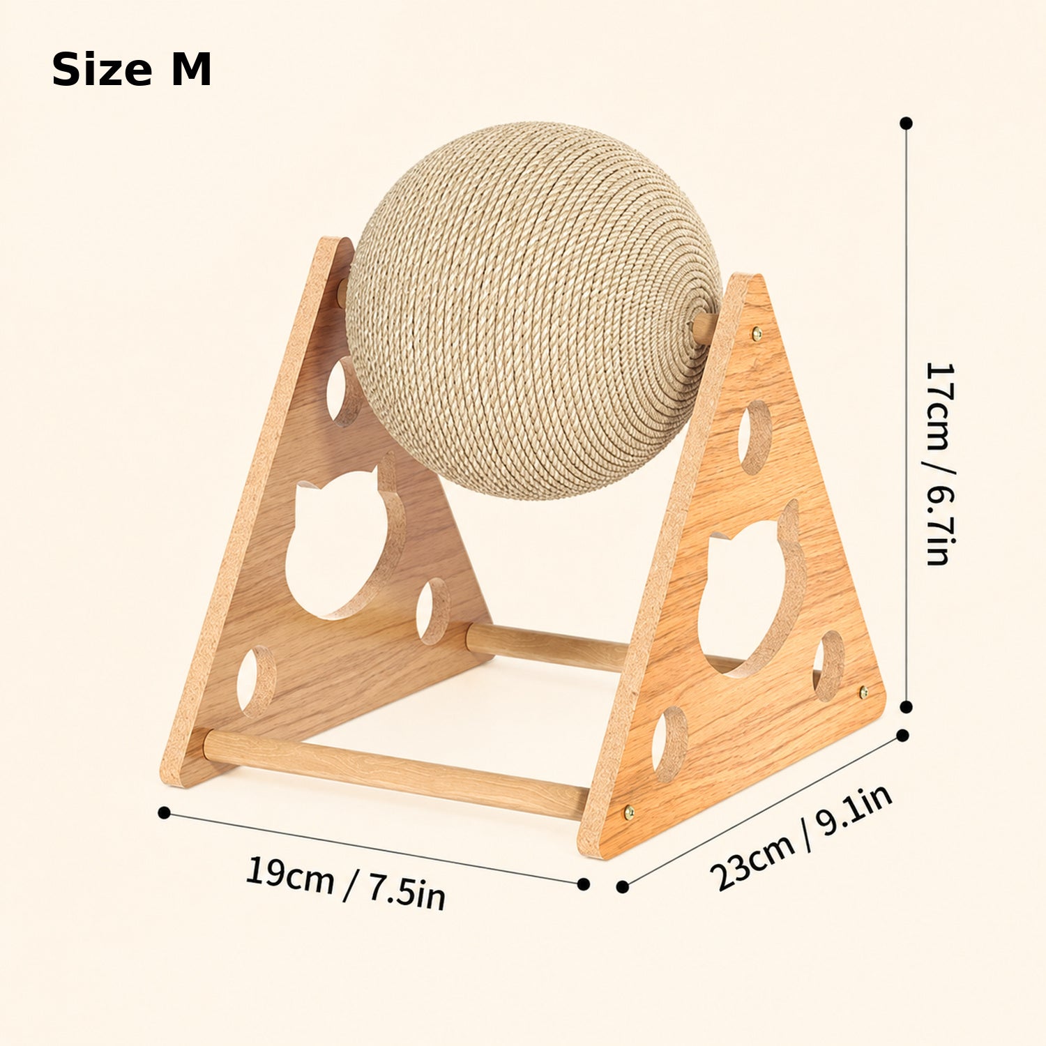 Rolling Ball Cat Scratcher | Interactive Exercise Toy | Stable Wooden Frame