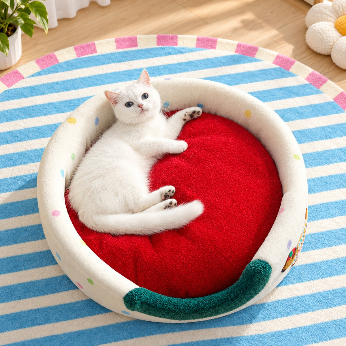 Dog Bed & Cat Bed | Fruit-Shaped Cave with Soft Padded Interior