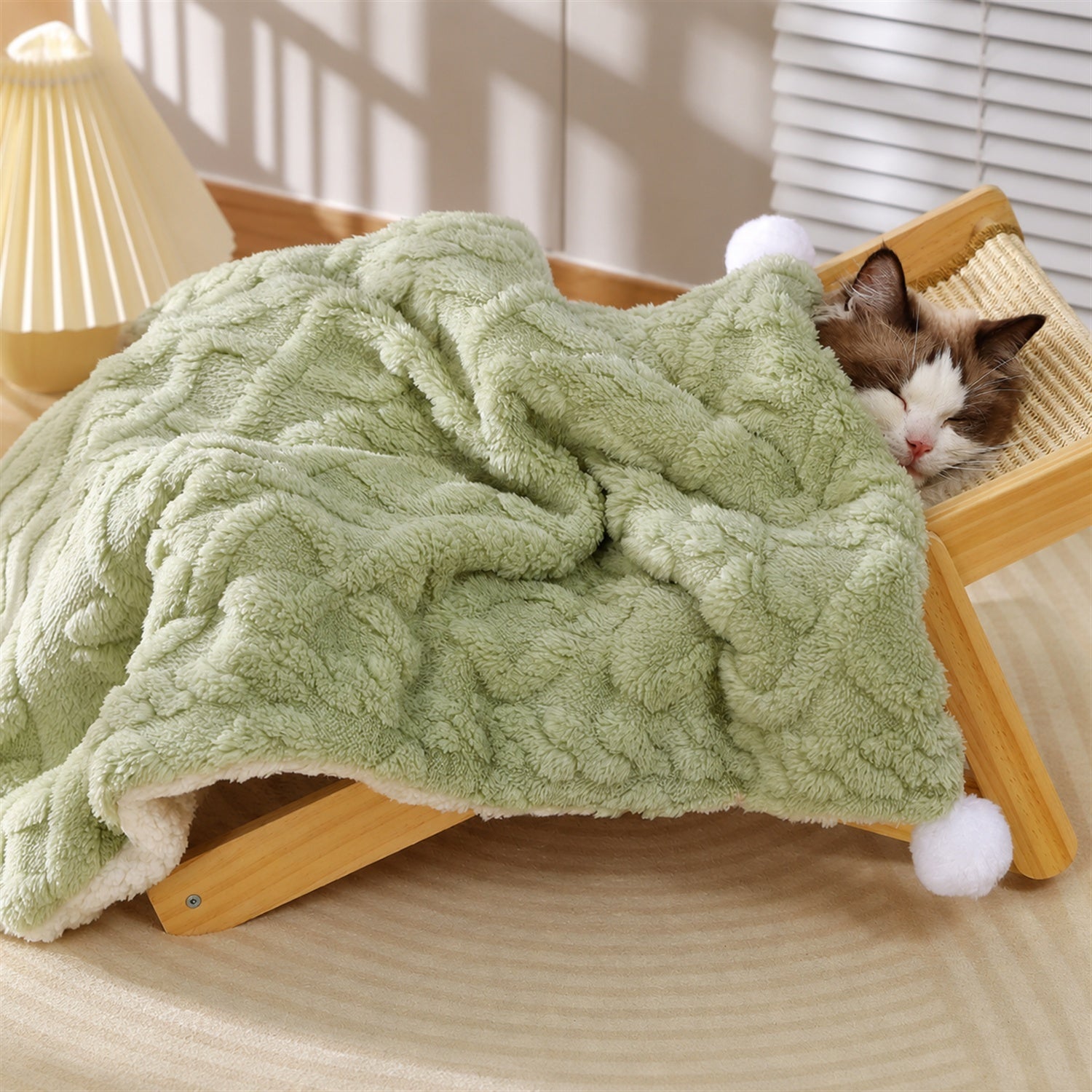 Reversible Plush Pet Blanket | Warm Washable Winter Mat for Dogs & Cats