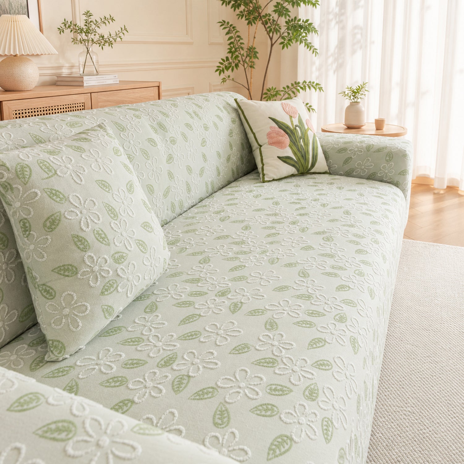 Petal Garden Sofa Protector | Stretch Full-Coverage Elasticated Cover
