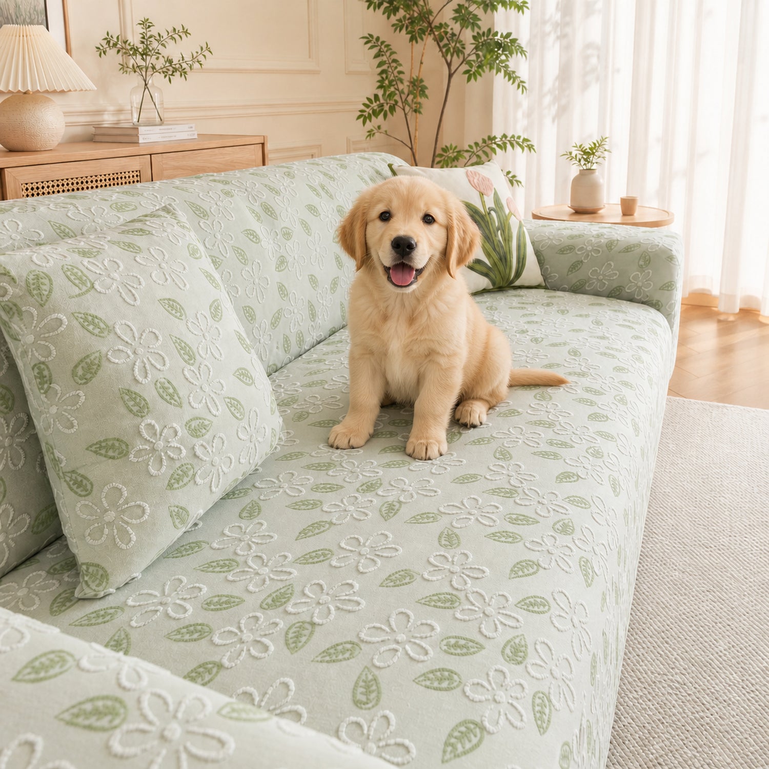 Petal Garden Sofa Protector | Stretch Full-Coverage Elasticated Cover