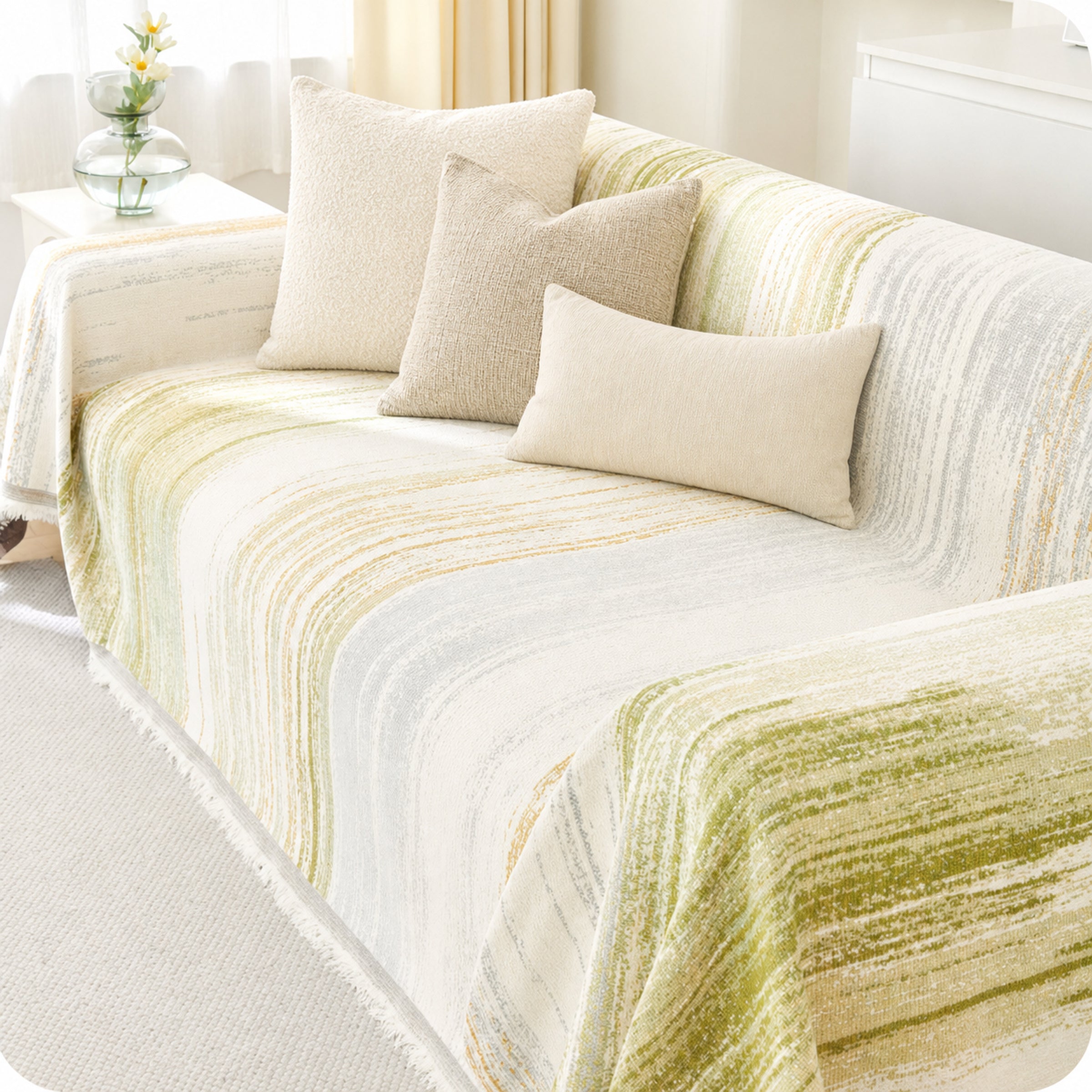 Gradient Chenille Sofa Throw | Soft All-Season | Pet-Friendly Sofa Cover