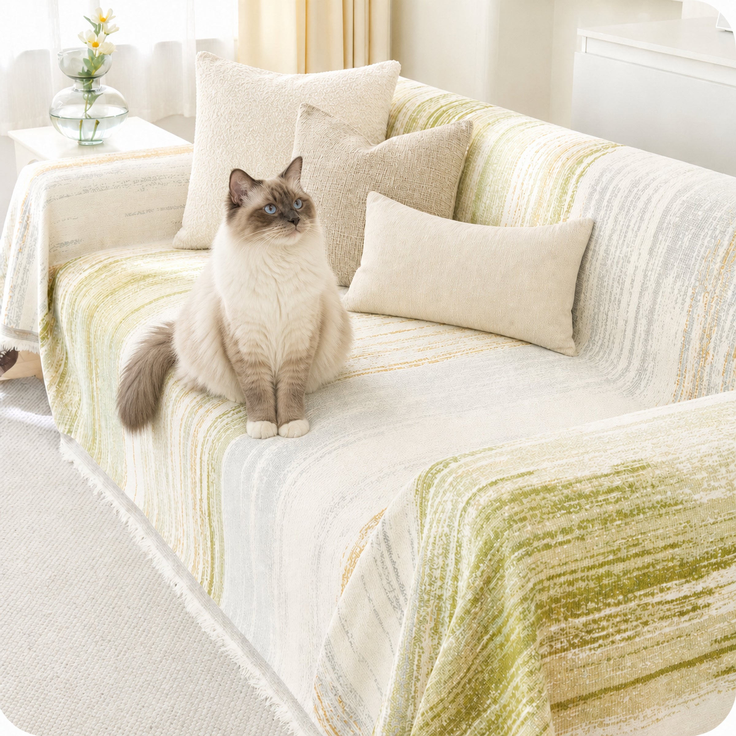 Gradient Chenille Sofa Throw | Soft All-Season | Pet-Friendly Sofa Cover