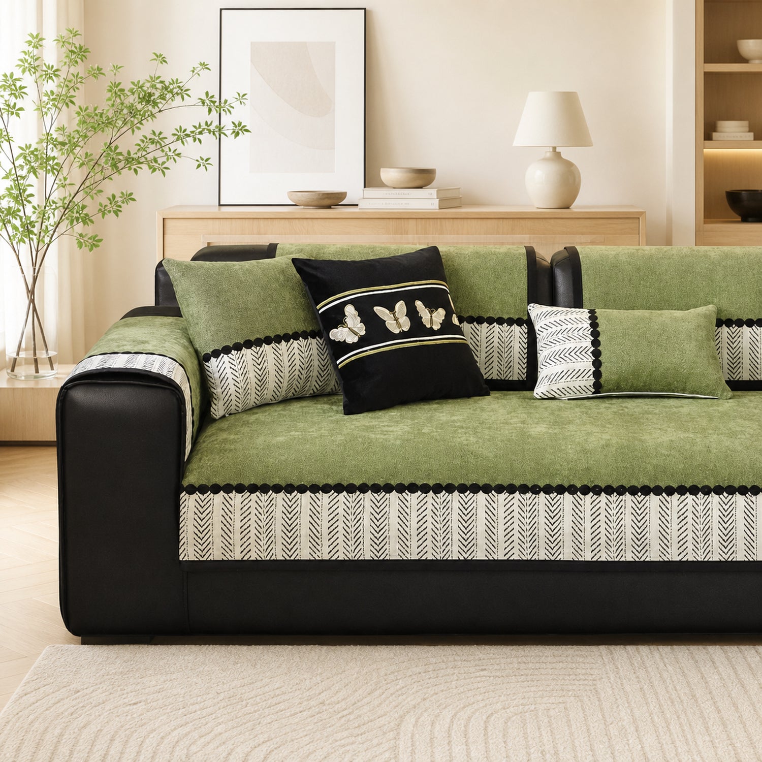 Herringbone Sofa Protector | Chenille Non-Slip All-Season Cover