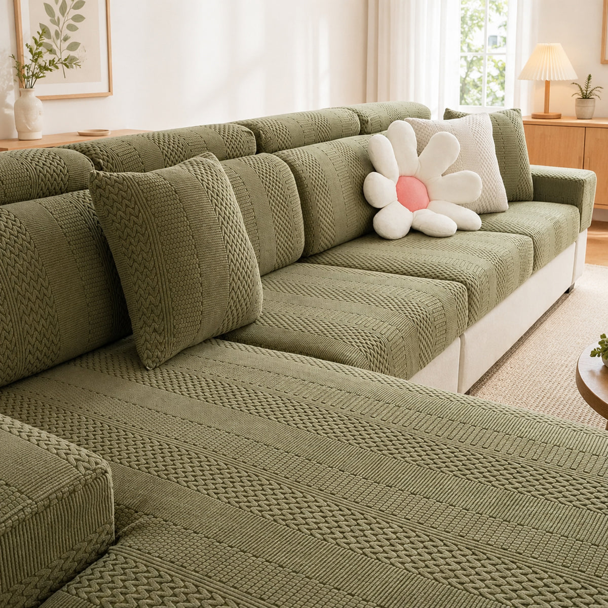 Polar Fleece Sofa Protector | Antistatic Stretch Modular Cover