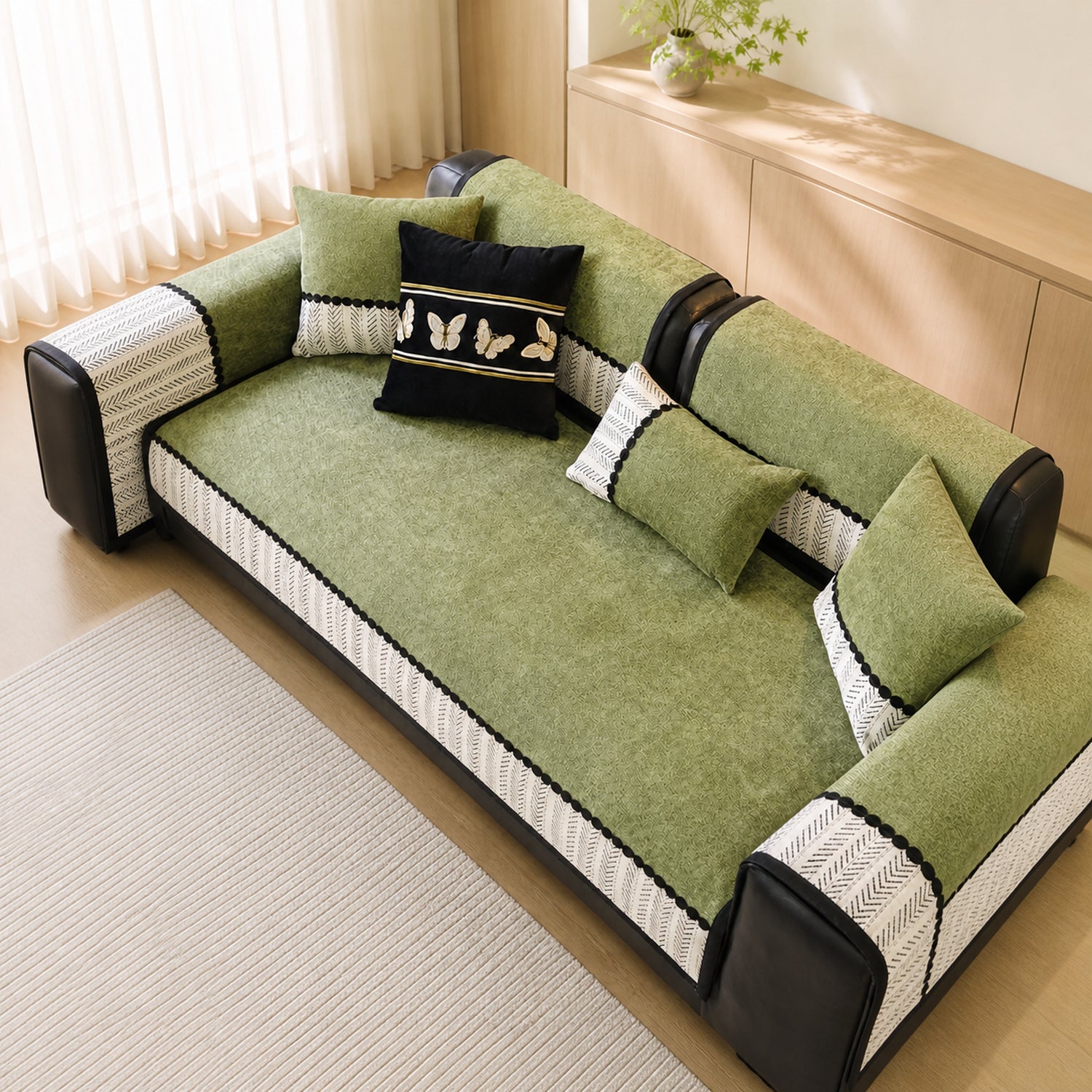 Herringbone Sofa Protector | Chenille Non-Slip All-Season Cover