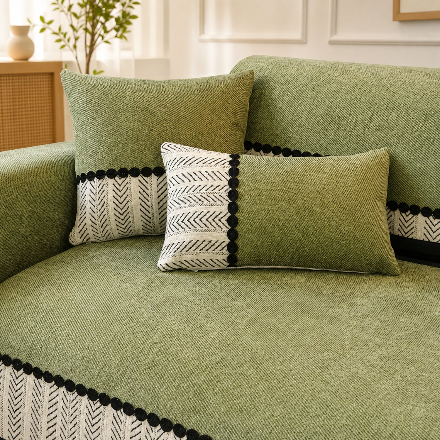 Herringbone Sofa Protector | Chenille Non-Slip All-Season Cover