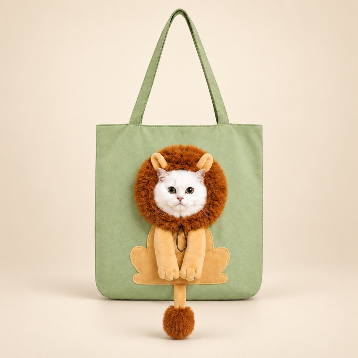 Lion Pet Carrier Tote | Cotton Canvas Shoulder Bag for Small Dogs & Cats