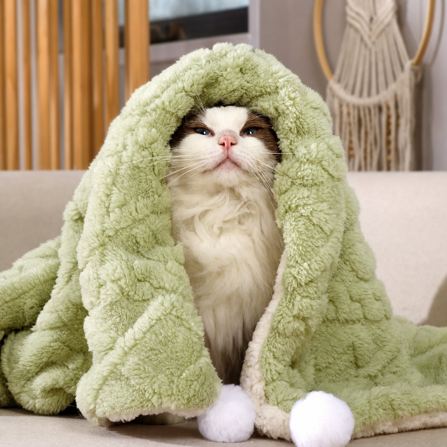Reversible Plush Pet Blanket | Warm Washable Winter Mat for Dogs & Cats