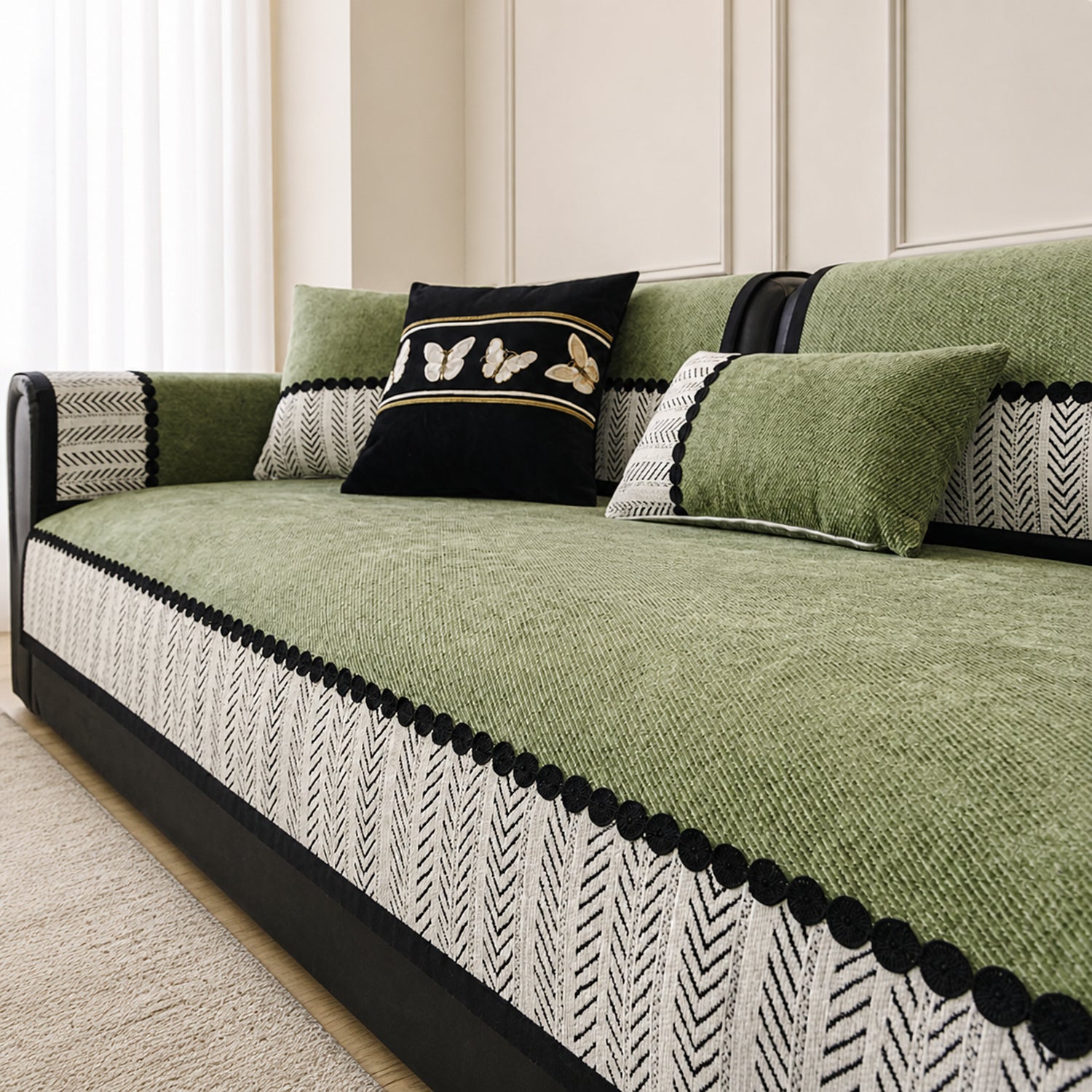 Herringbone Sofa Protector | Chenille Non-Slip All-Season Cover