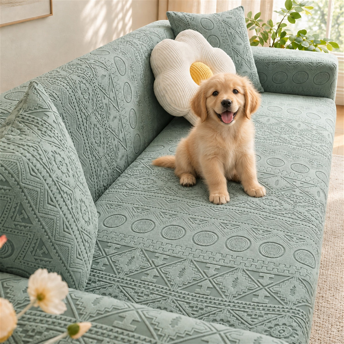Stretch Sofa Cover | Full-Coverage Sofa Protector | Polyester & Elastane