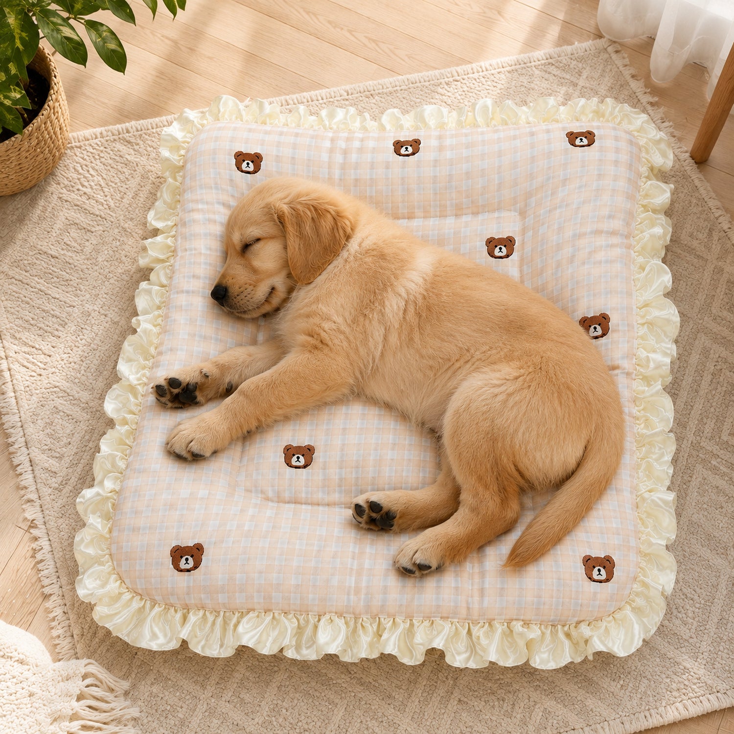 All-Season Reversible Pet Mat | Breathable Fabric & Warm Flannel