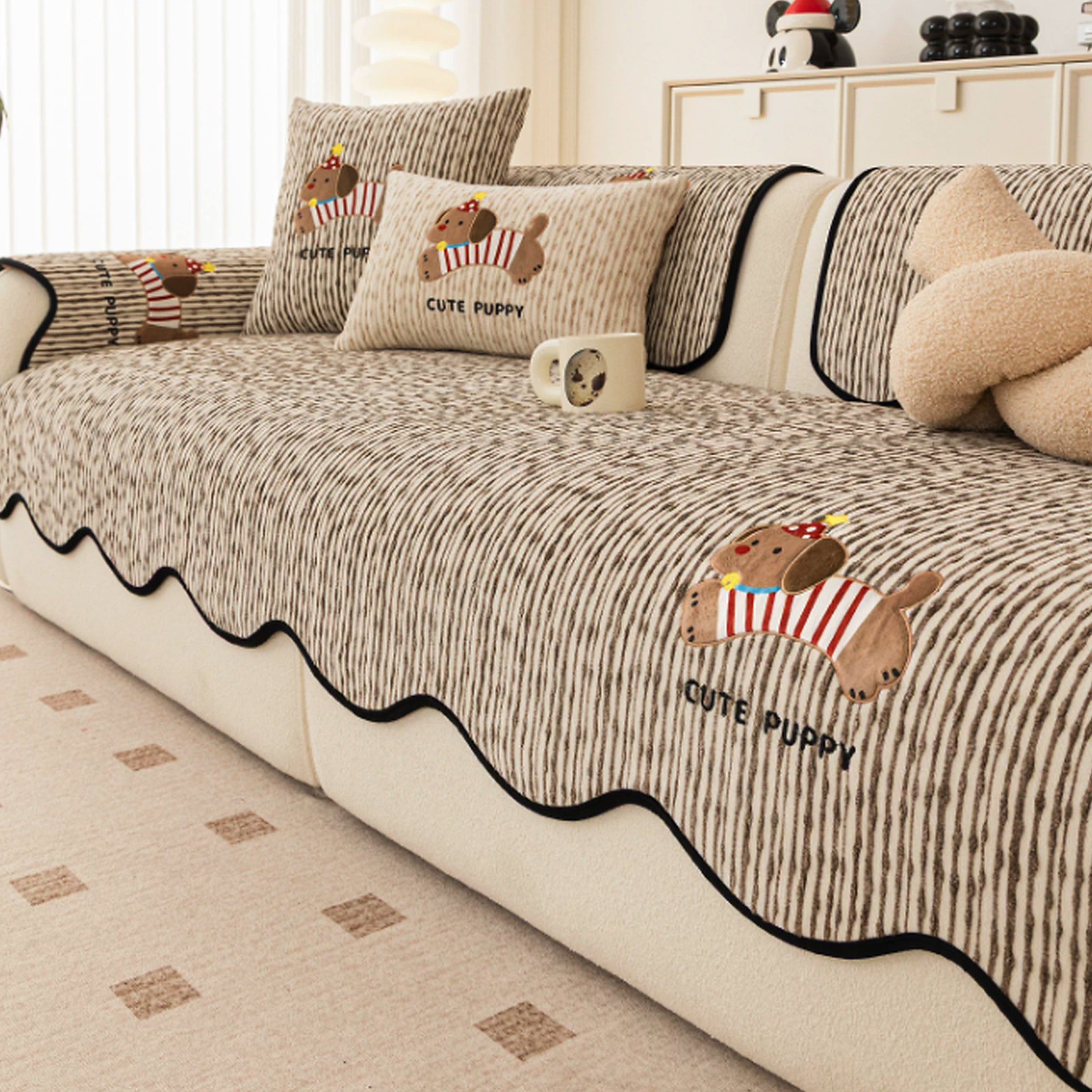 Puppy All Season Sofa Cover | Anti-Scratch Non-Slip | Machine Washable Pet Protector