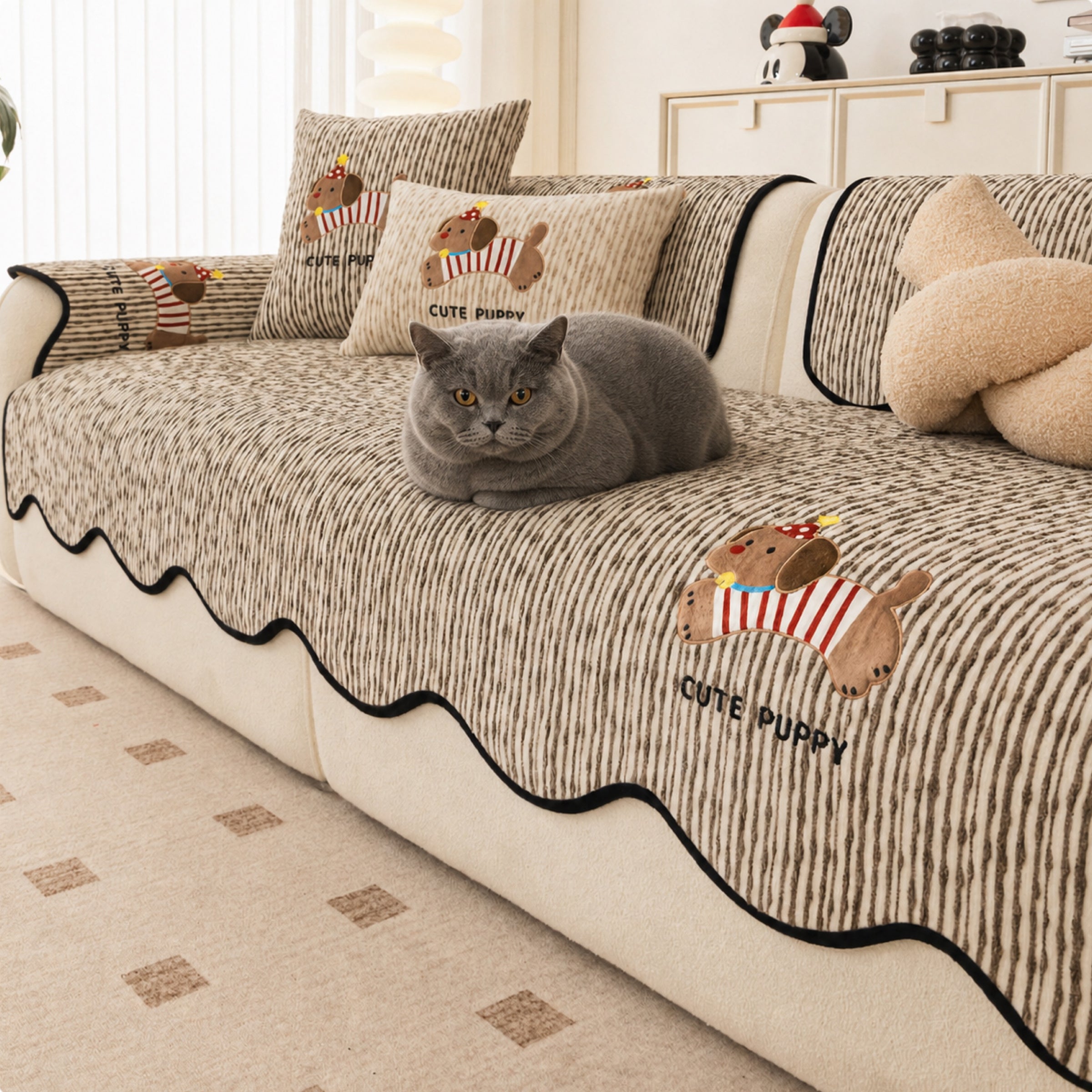 Puppy All Season Sofa Cover | Anti-Scratch Non-Slip | Machine Washable Pet Protector