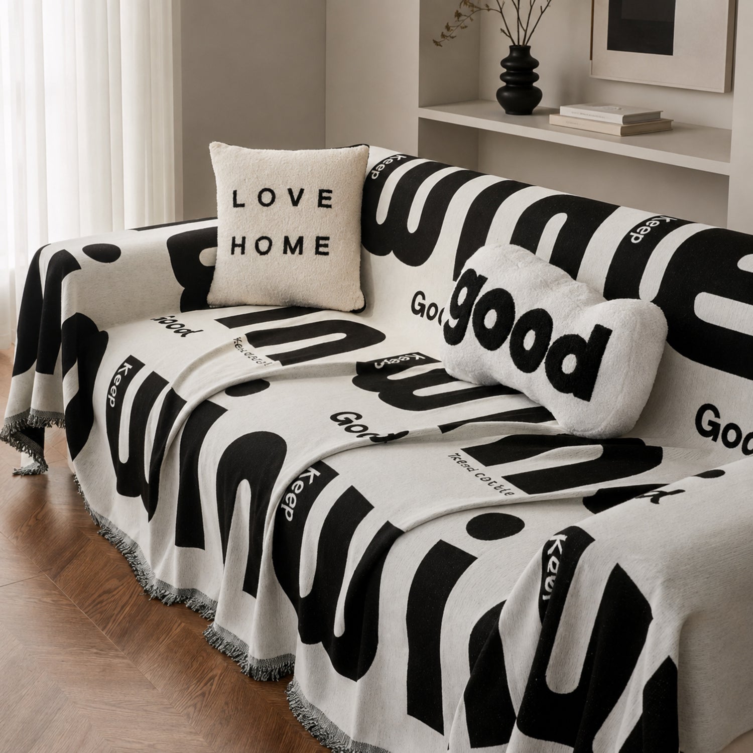 Good Mood Chenille Sofa Throw | Machine-Washable All-Season Sofa Protector