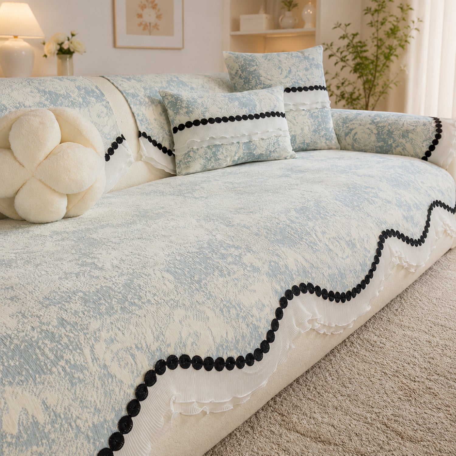 Vintage Bobble Sofa Cover | Non-Slip Machine-Washable | All Season