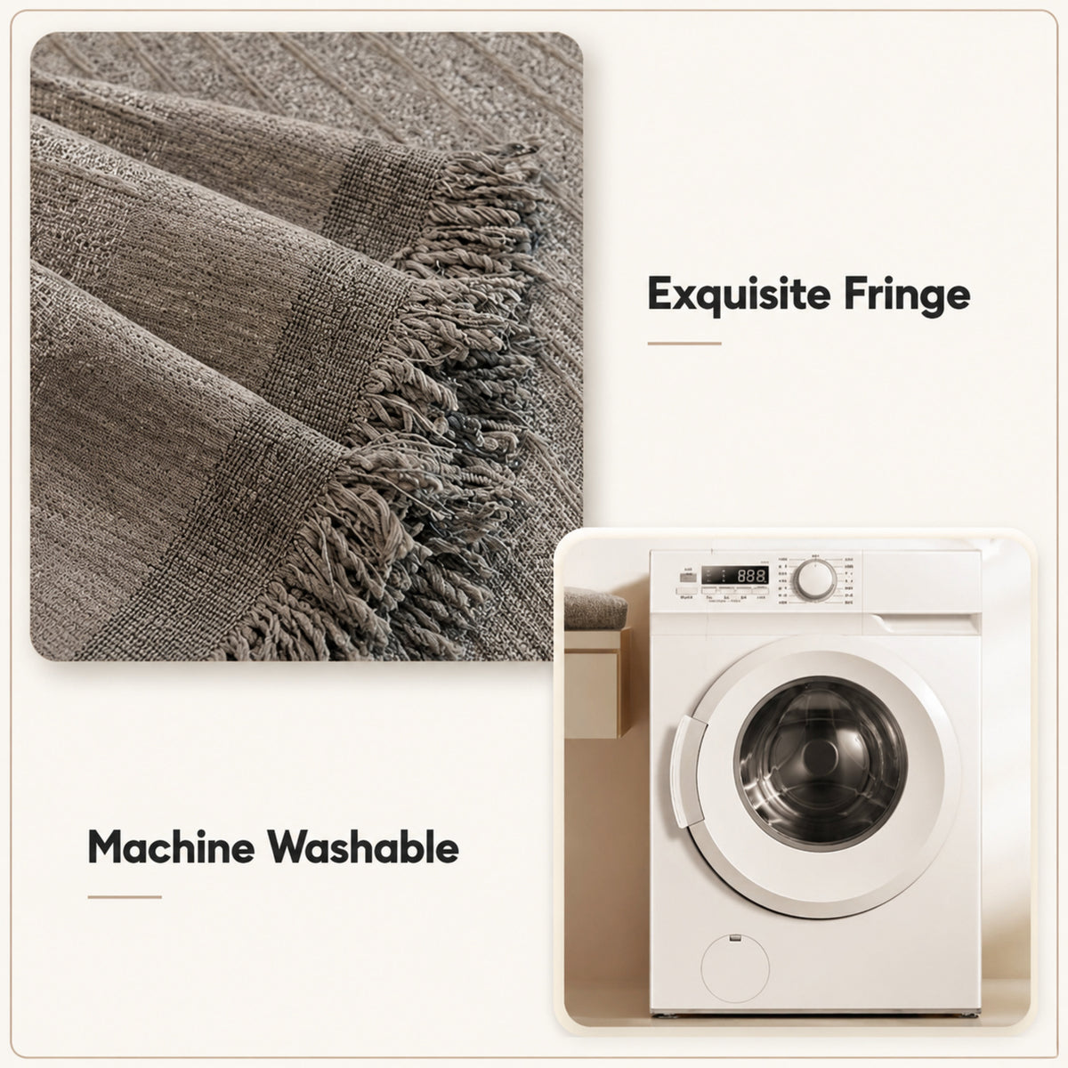 Textured Chenille Sofa Throw | Scratch-Resistant Machine-Washable Sofa Protector
