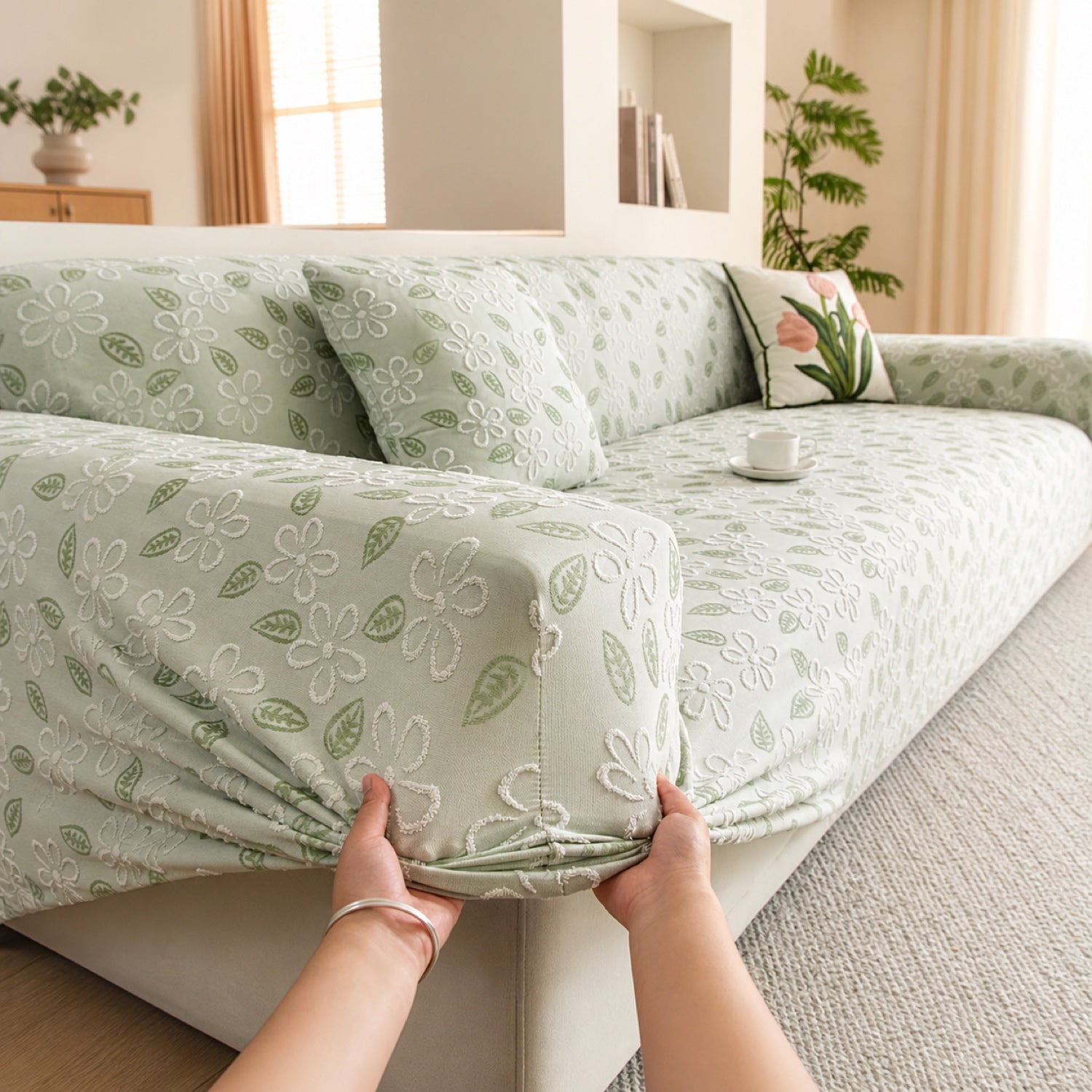 Petal Garden Sofa Protector | Stretch Full-Coverage Elasticated Cover