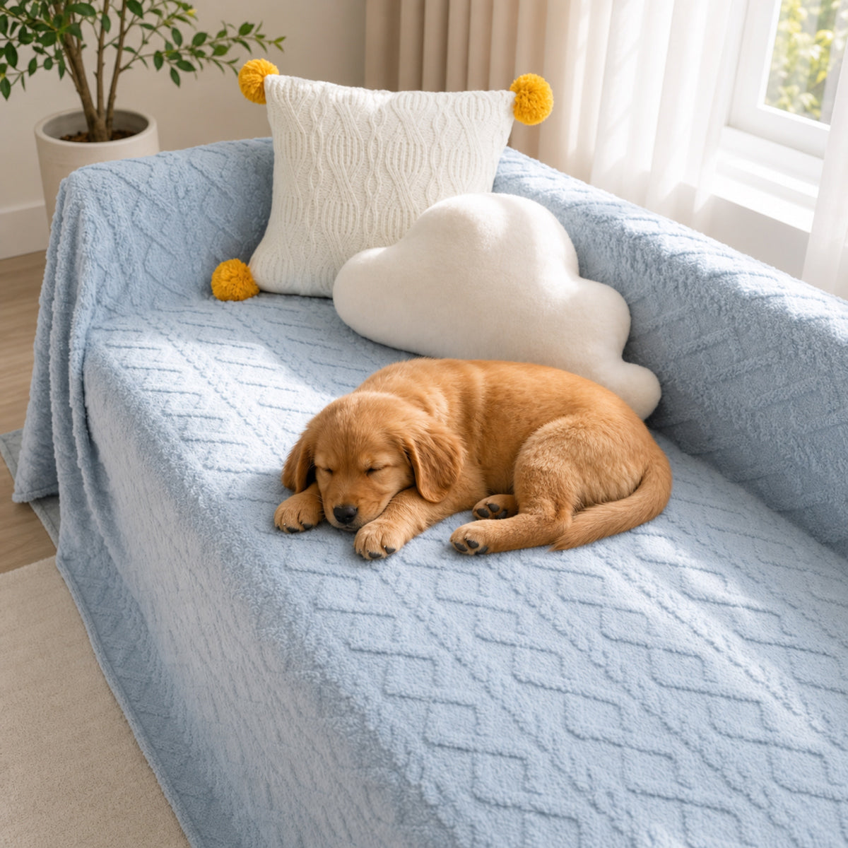 Fleece Sofa Throw | Soft Washable | Scratch-Resistant Sofa Protector