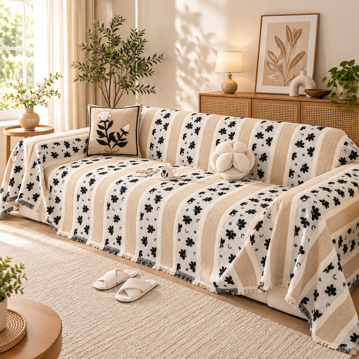 Sofa Cover & Chenille Sofa Throw | Daisy Lane | Machine Washable