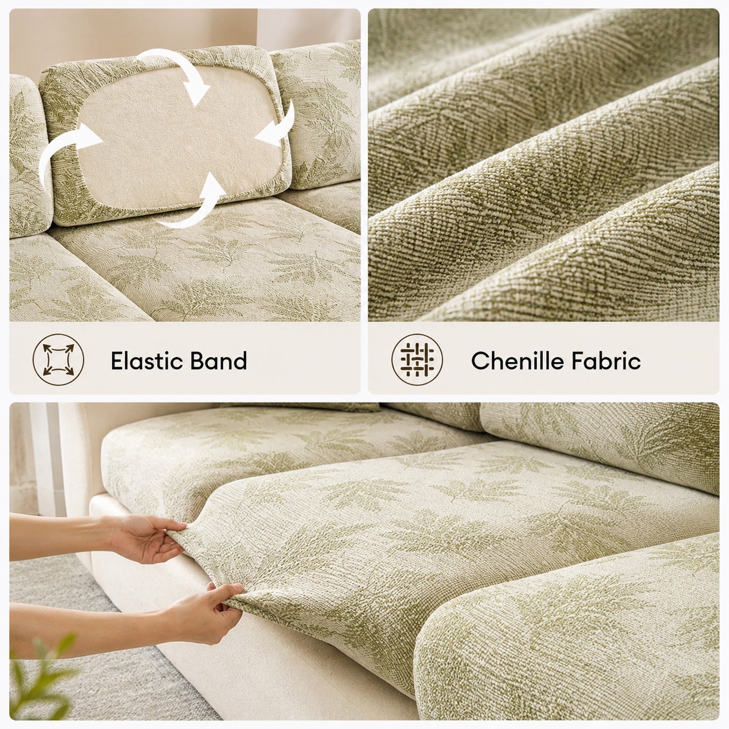 Stretch Chenille Sofa Protector | Full-Coverage Scratch-Resistant Cover
