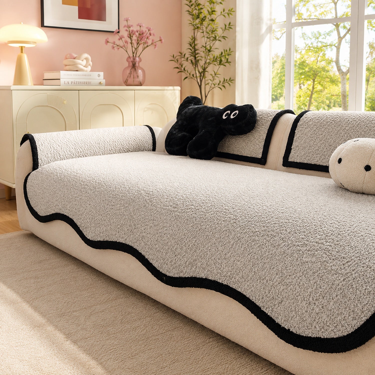Cheeky Monster Chenille Sofa Protector | Water-Resistant Non-Slip Cover