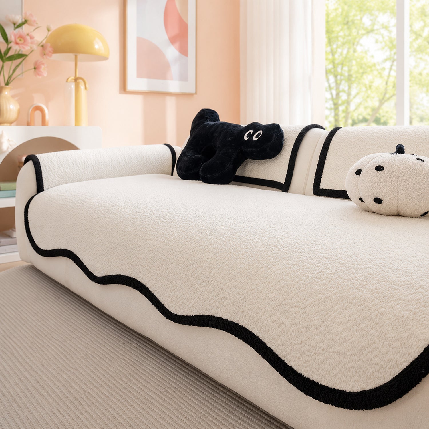 Cheeky Monster Chenille Sofa Protector | Water-Resistant Non-Slip Cover