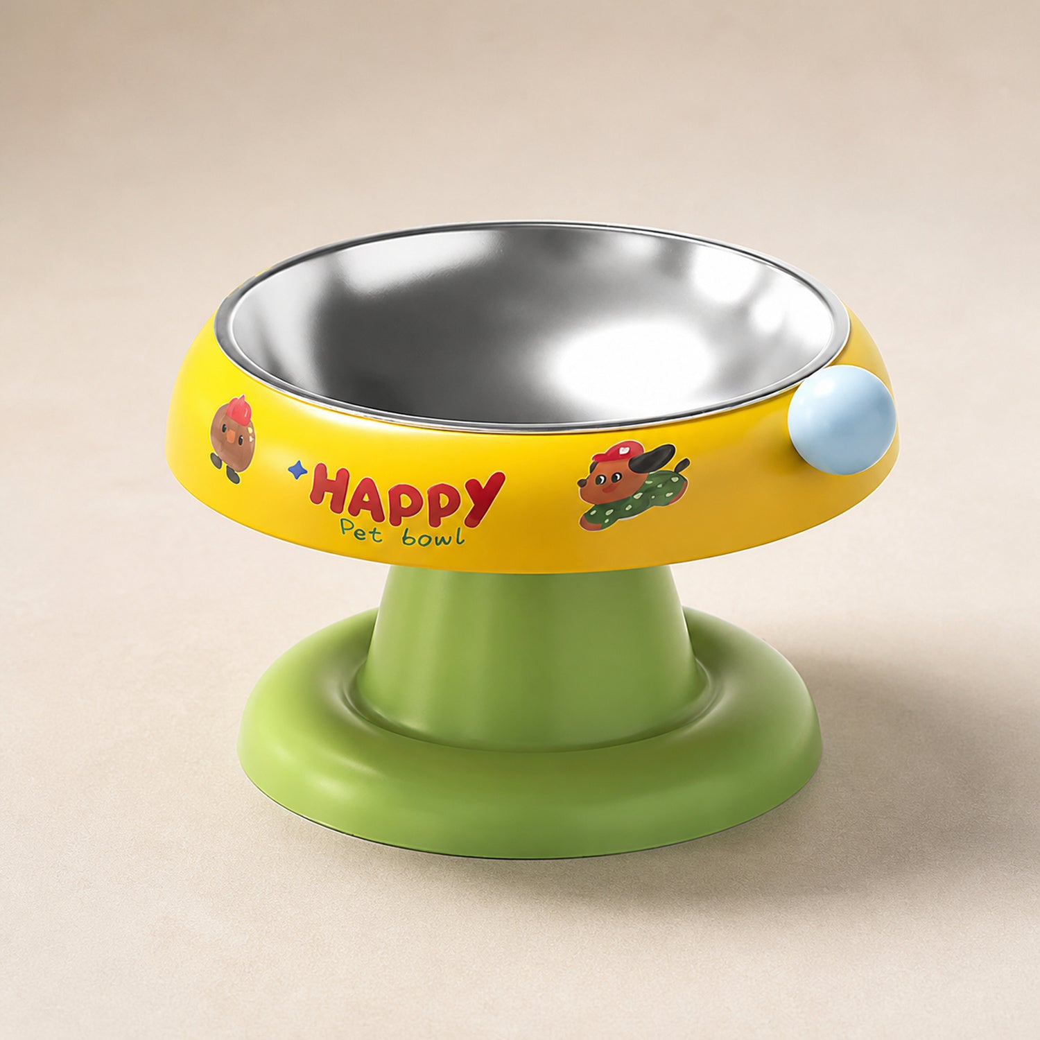 Elevated Stainless Steel Pet Bowl | Non-Slip Raised Feeder for Cats & Dogs