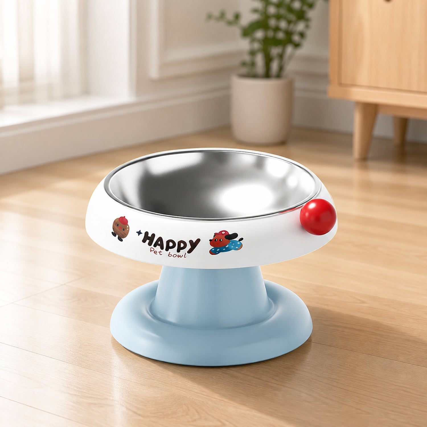Elevated Stainless Steel Pet Bowl | Non-Slip Raised Feeder for Cats & Dogs
