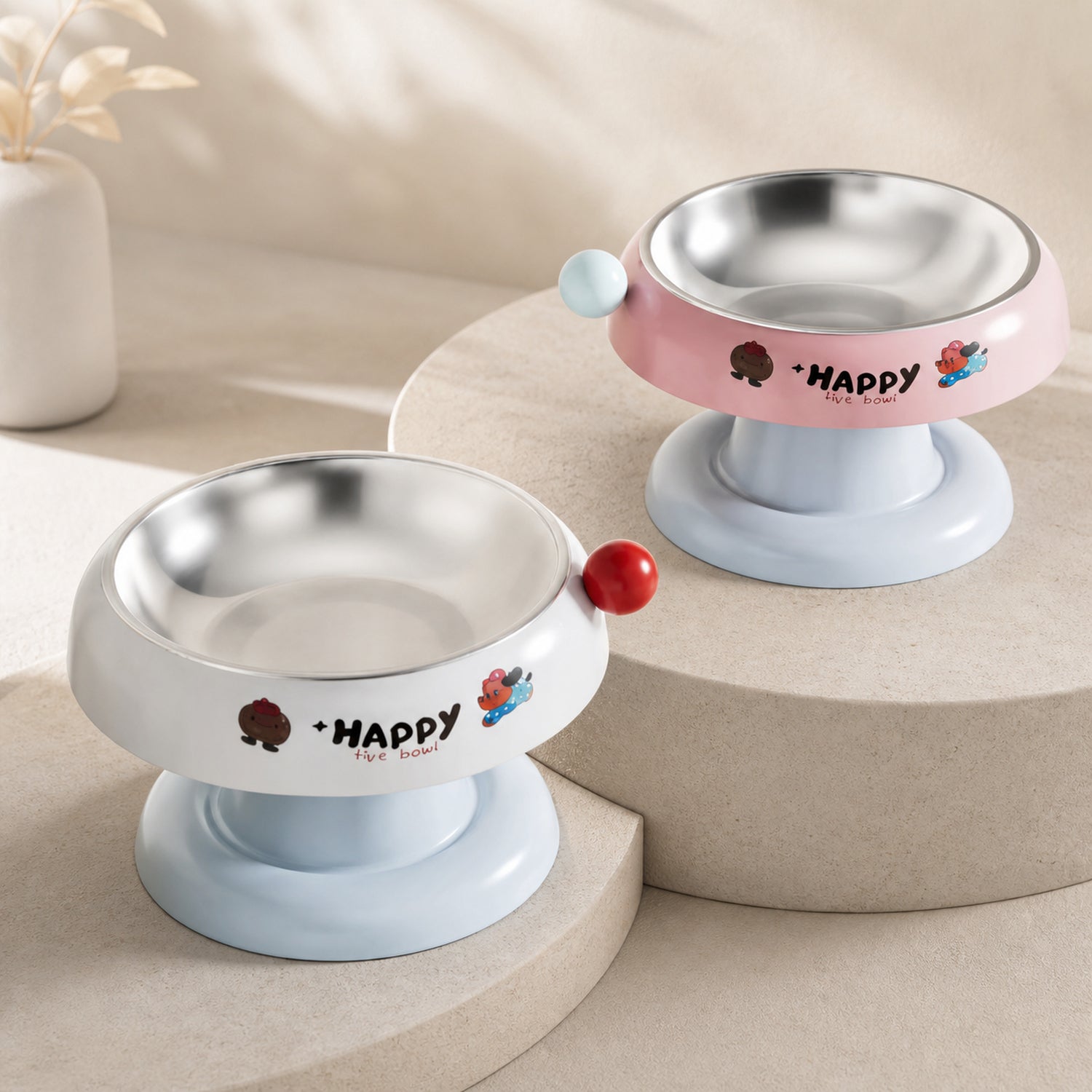 Elevated Stainless Steel Pet Bowl | Non-Slip Raised Feeder for Cats & Dogs