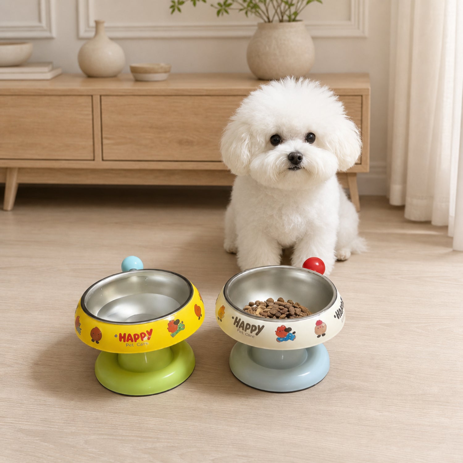 Elevated Stainless Steel Pet Bowl | Non-Slip Raised Feeder for Cats & Dogs