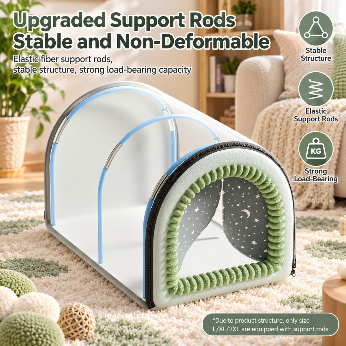 Dog Bed & Cat Bed | Cosy Cabin Pet House | Soft Plush & Removable Cushion