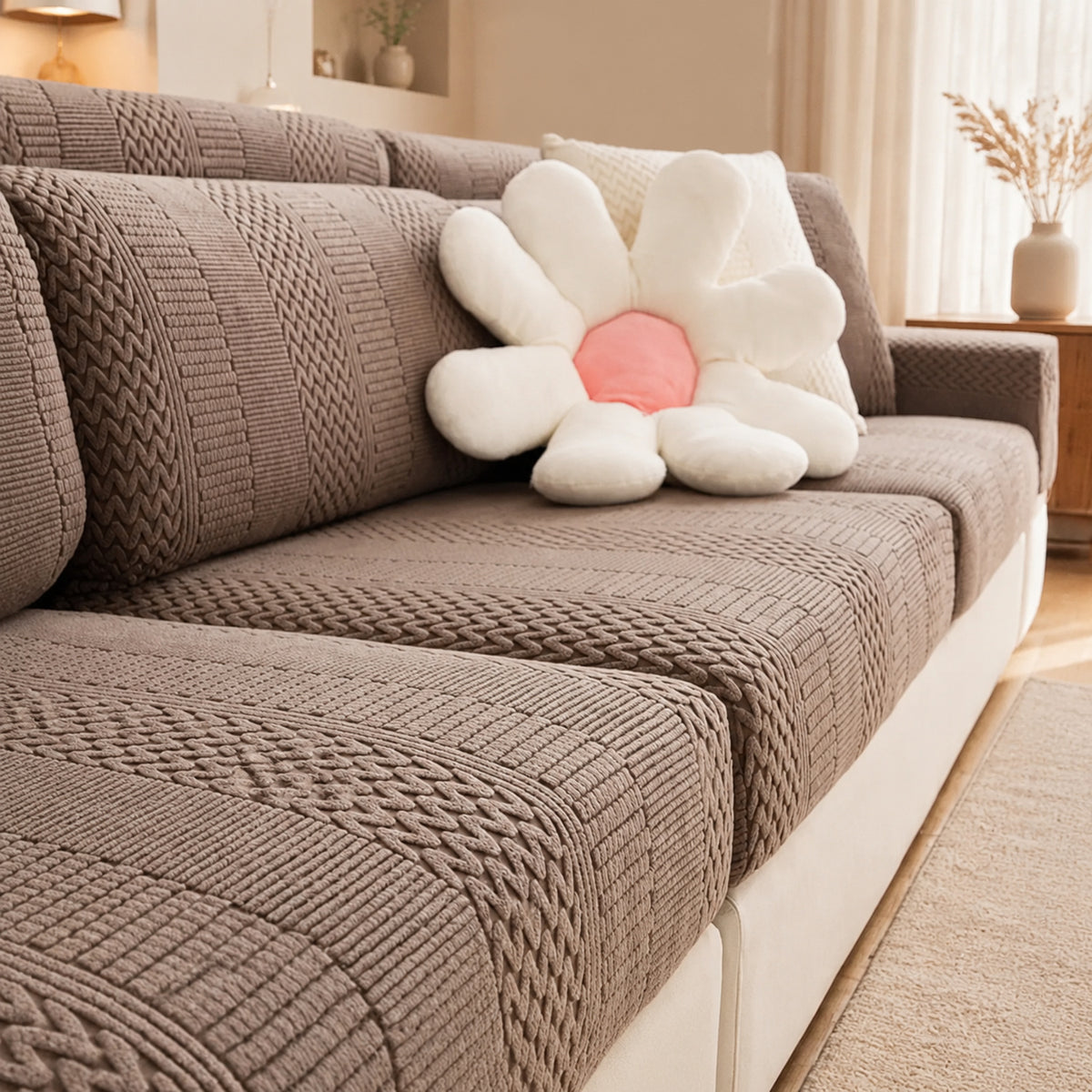 Polar Fleece Sofa Protector | Antistatic Stretch Modular Cover