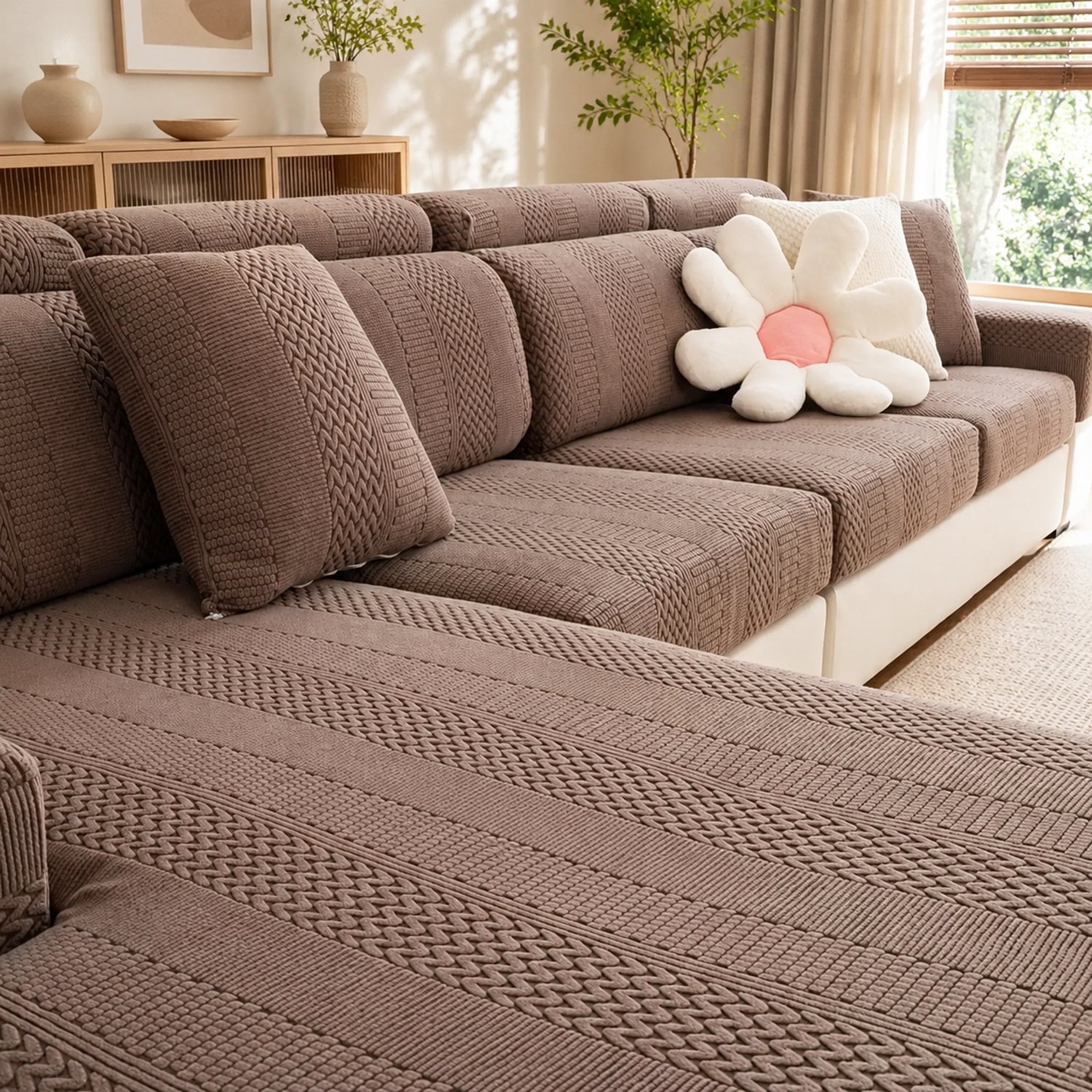 Polar Fleece Sofa Protector | Antistatic Stretch Modular Cover