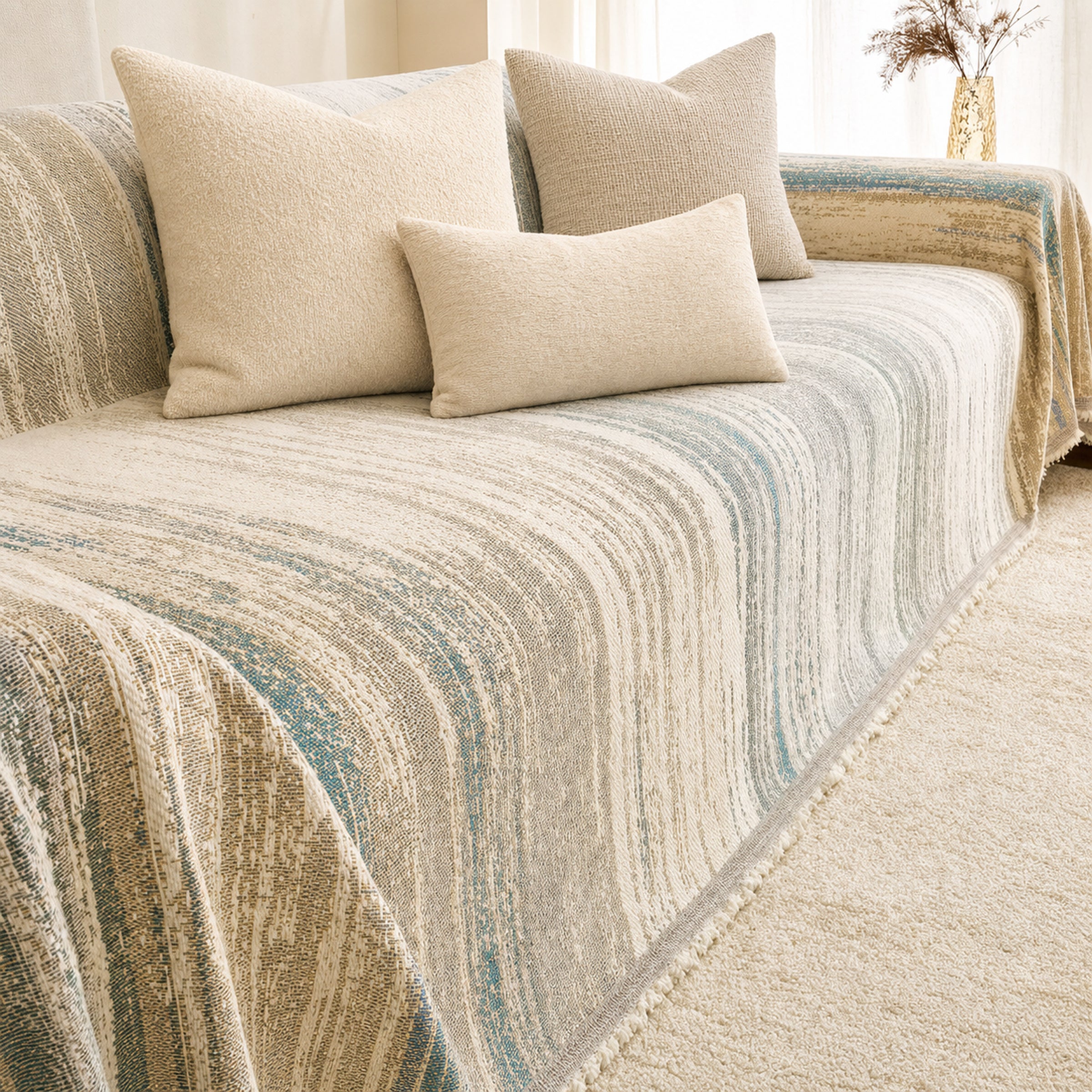 Gradient Chenille Sofa Throw | Soft All-Season | Pet-Friendly Sofa Cover