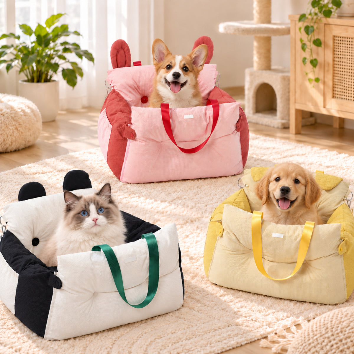 Animal Pet Car Seat & Bed for Small Dogs & Cats