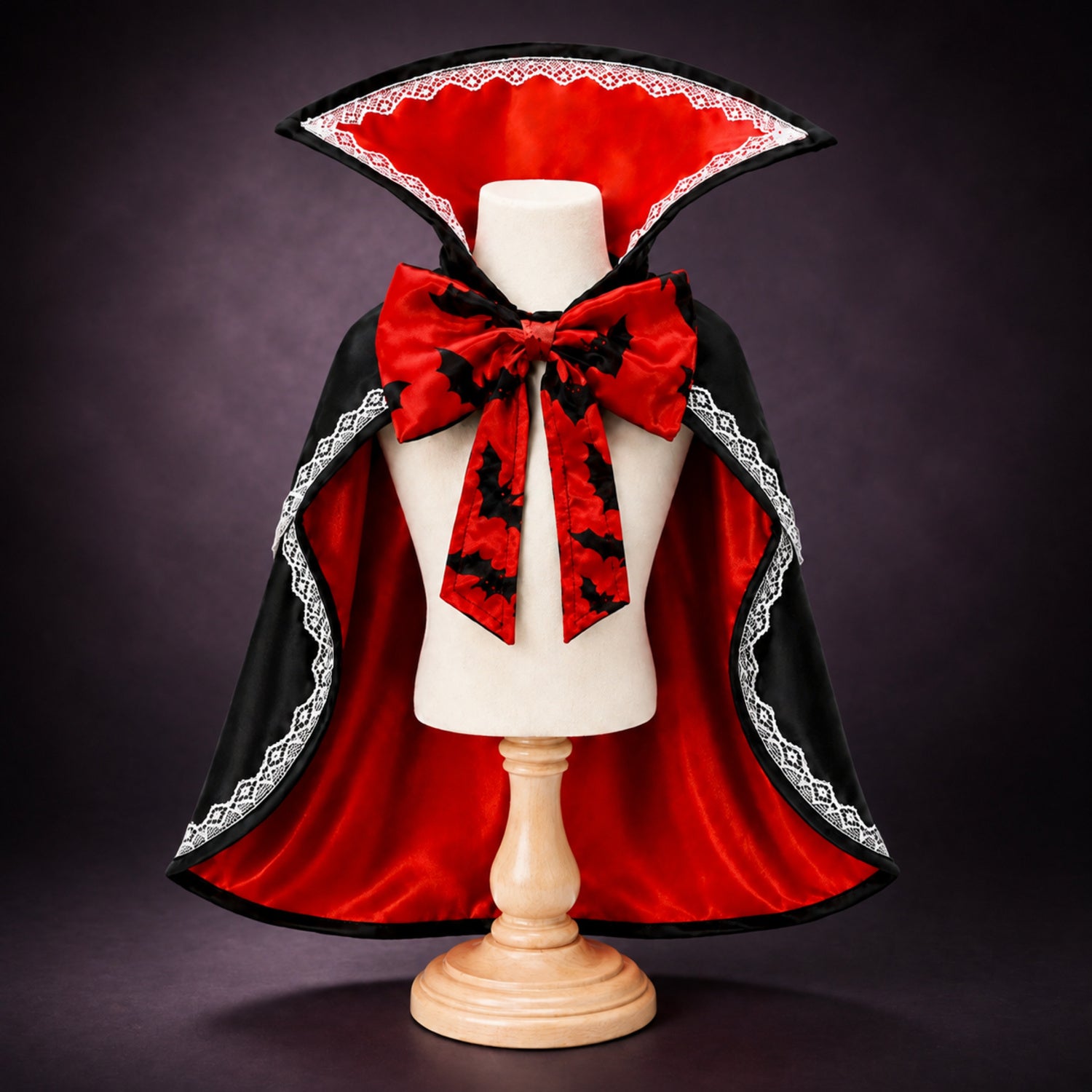 Vampire Pet Costume | Halloween Cape with High Collar for Dogs & Cats