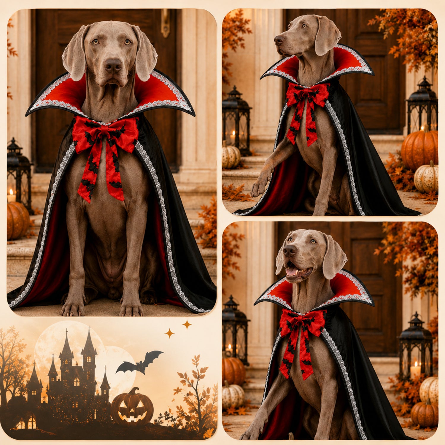 Vampire Pet Costume | Halloween Cape with High Collar for Dogs & Cats